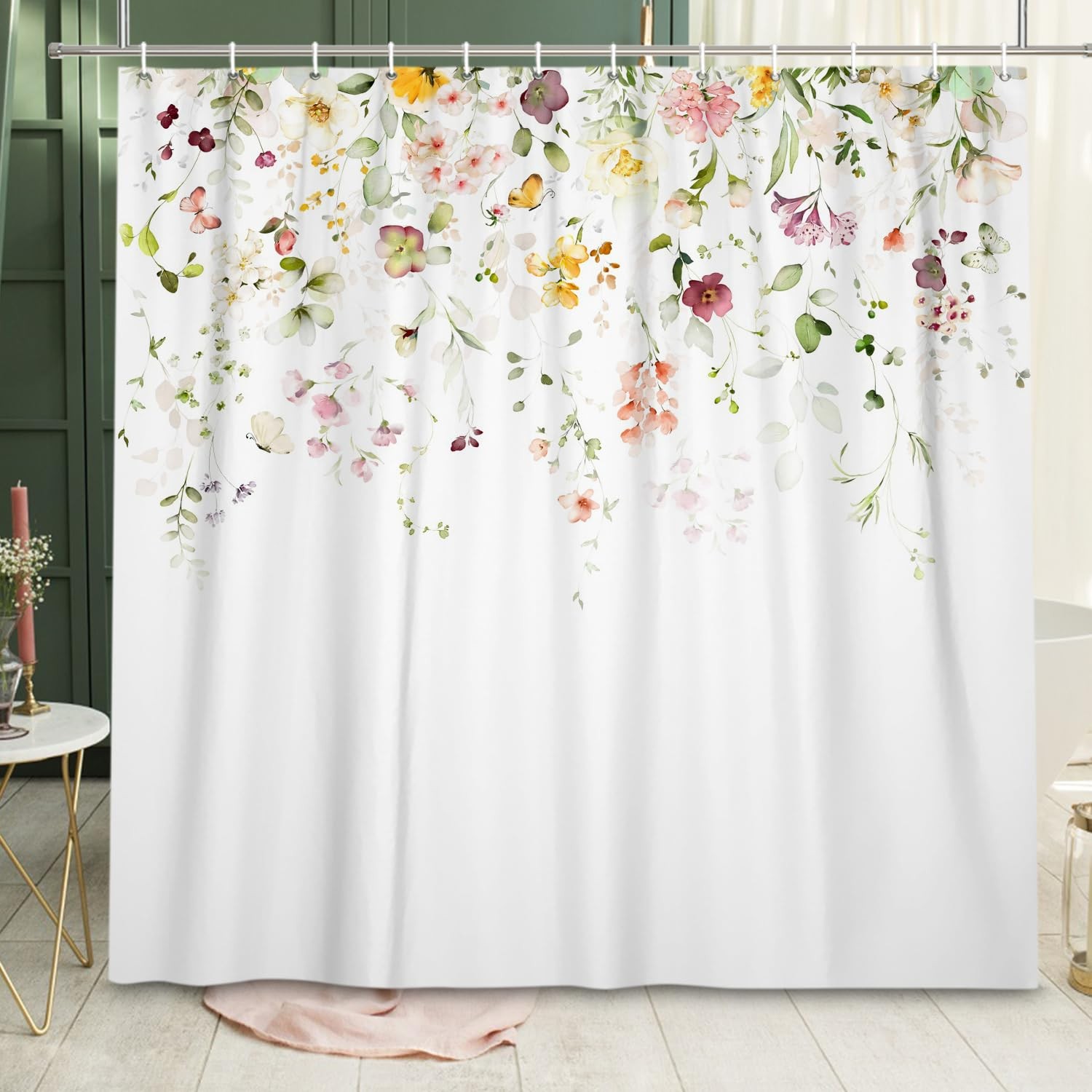 Custom Printed Bath Curtain — custom printed polyester bath curtain detail view