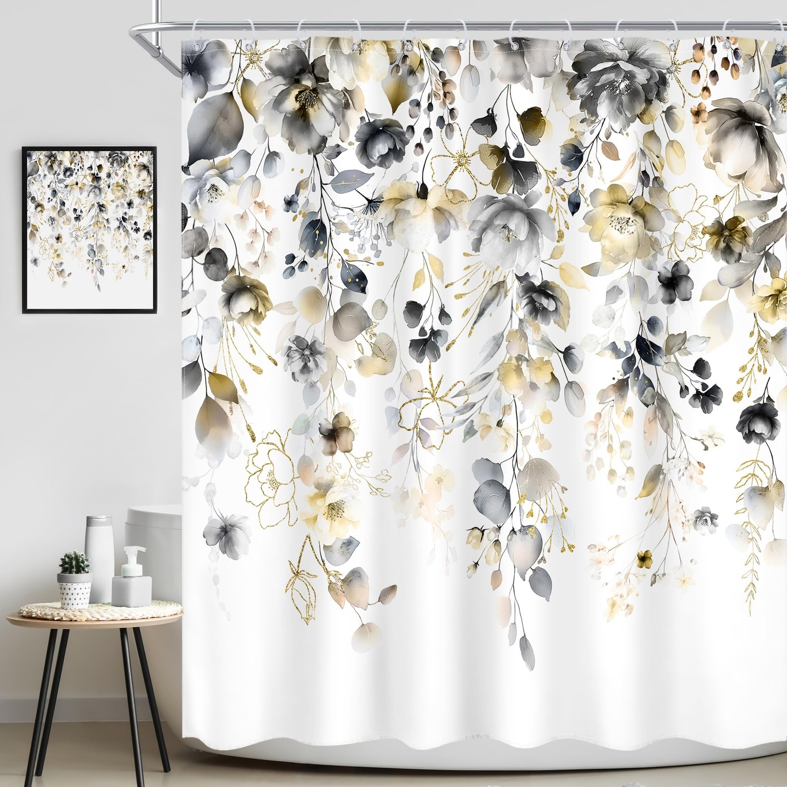 Custom Printed Bath Curtain — custom printed polyester bath curtain detail view