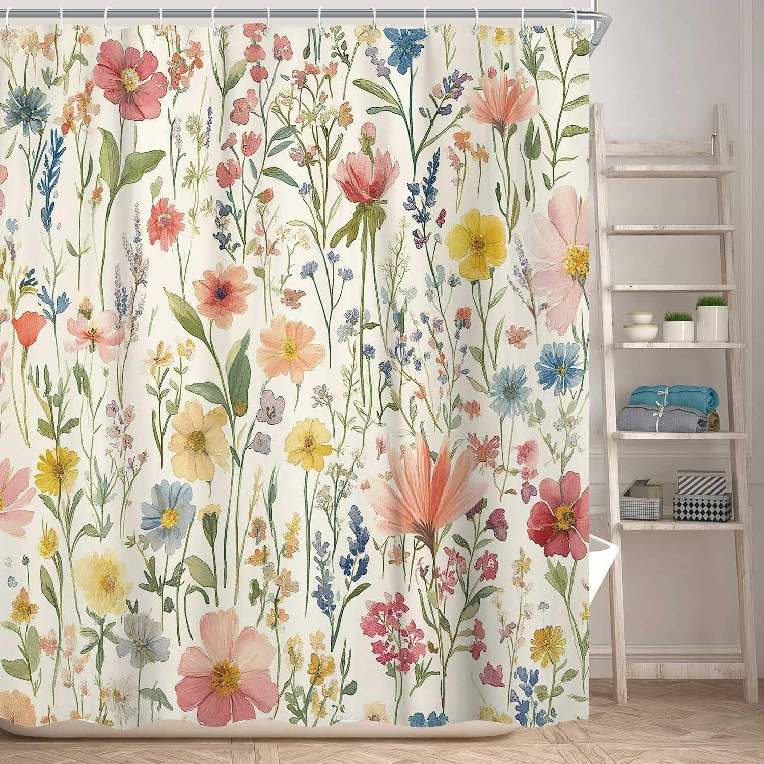 Custom Printed Bath Curtain — custom printed polyester bath curtain detail view