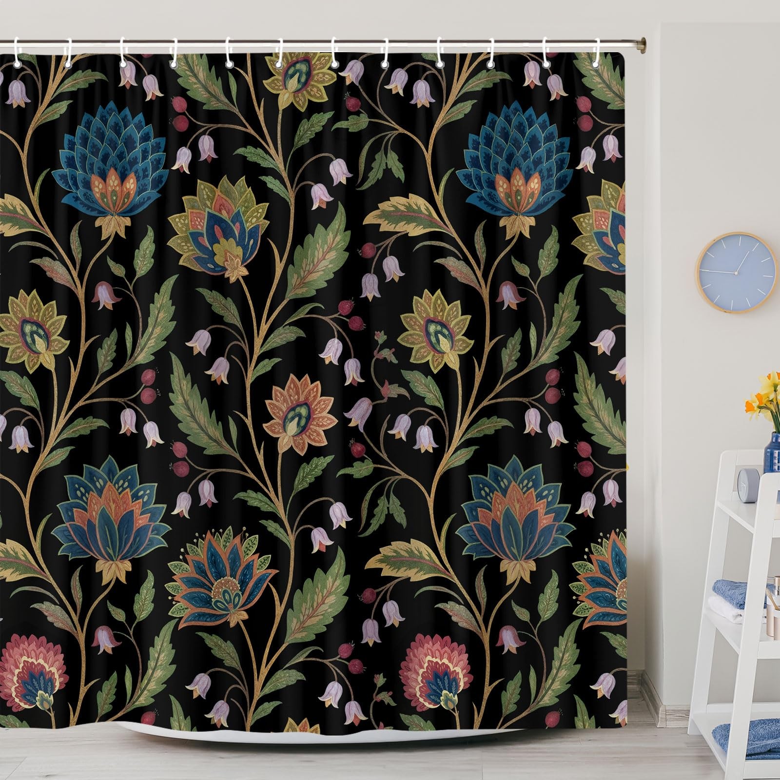 Custom Printed Bath Curtain — custom printed polyester bath curtain detail view