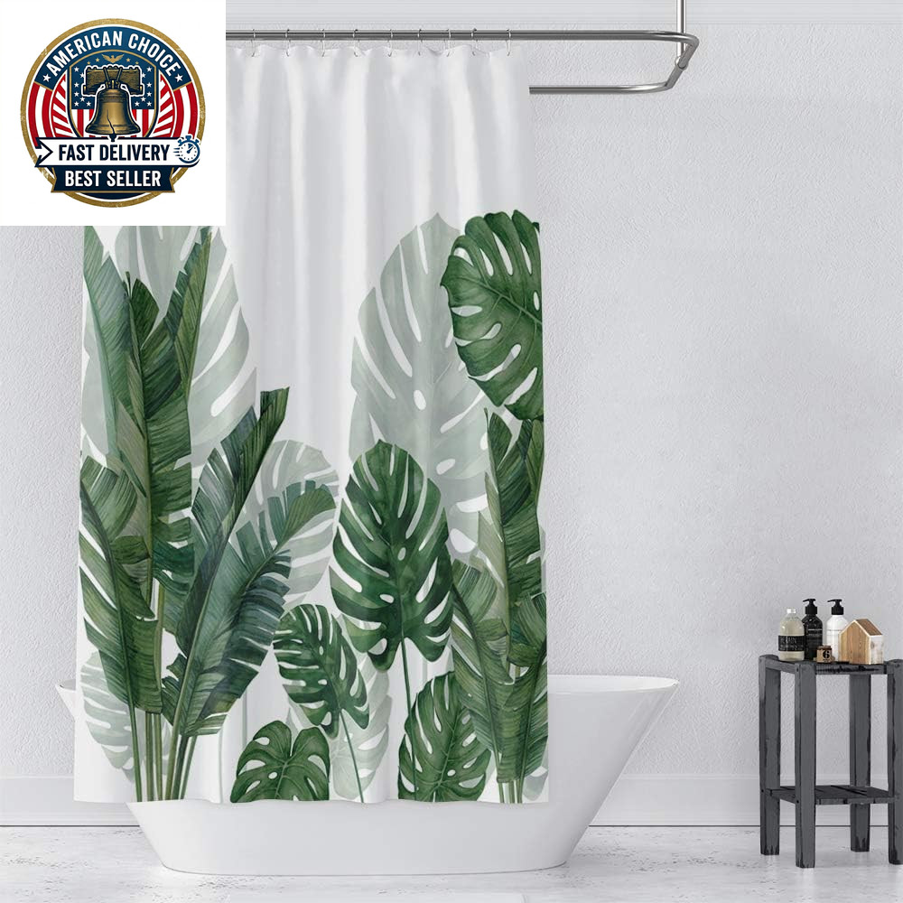 Custom Printed Bath Curtain — custom printed polyester bath curtain detail view