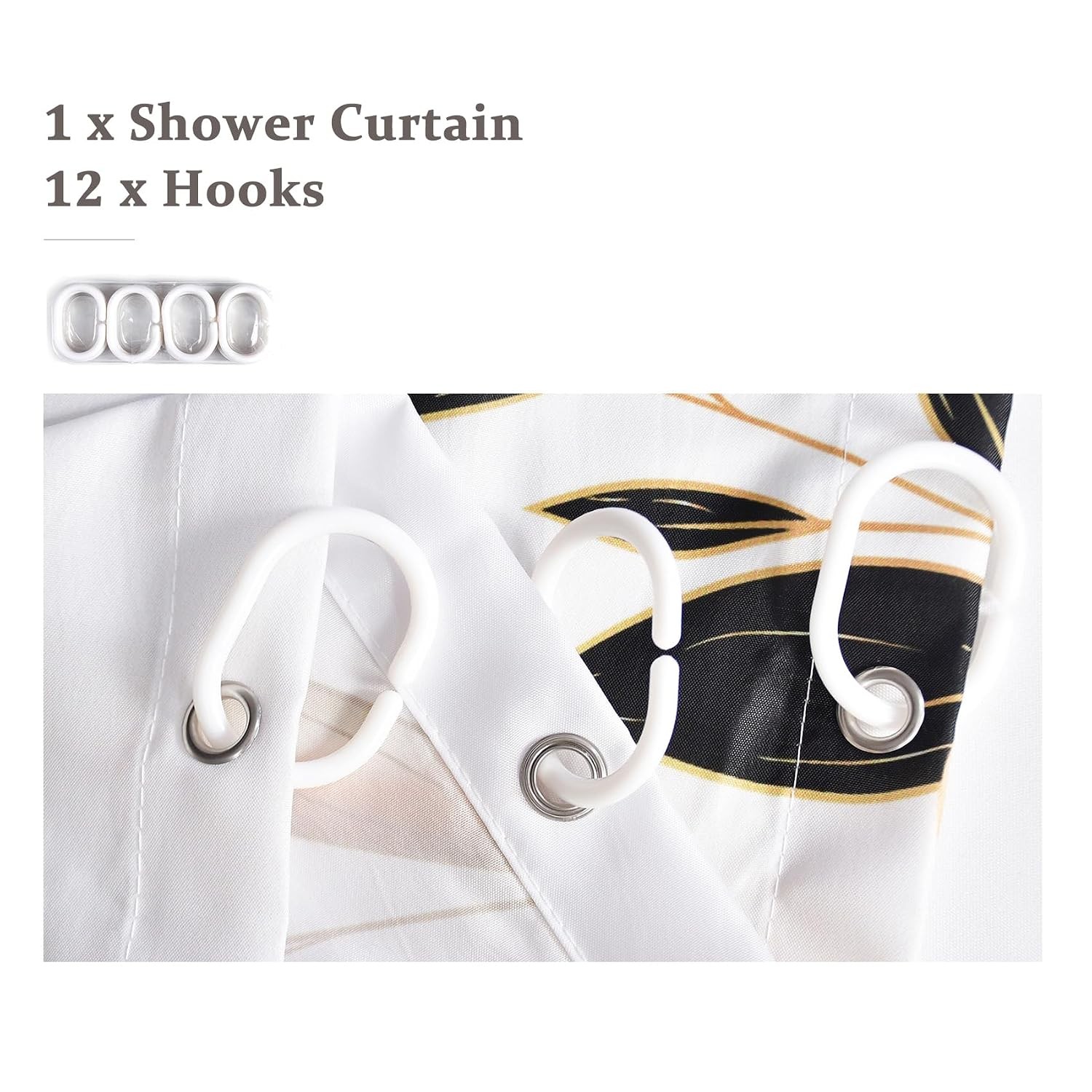 Custom Printed Bath Curtain — custom printed polyester bath curtain detail view