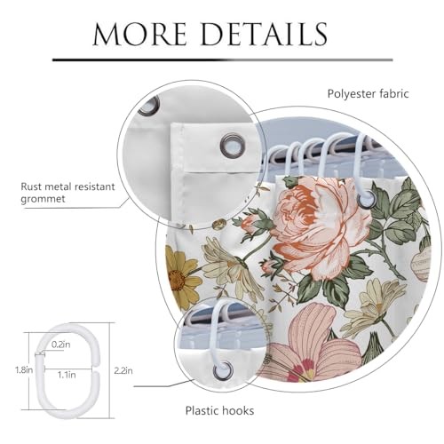 Custom Printed Bath Curtain — custom printed polyester bath curtain detail view