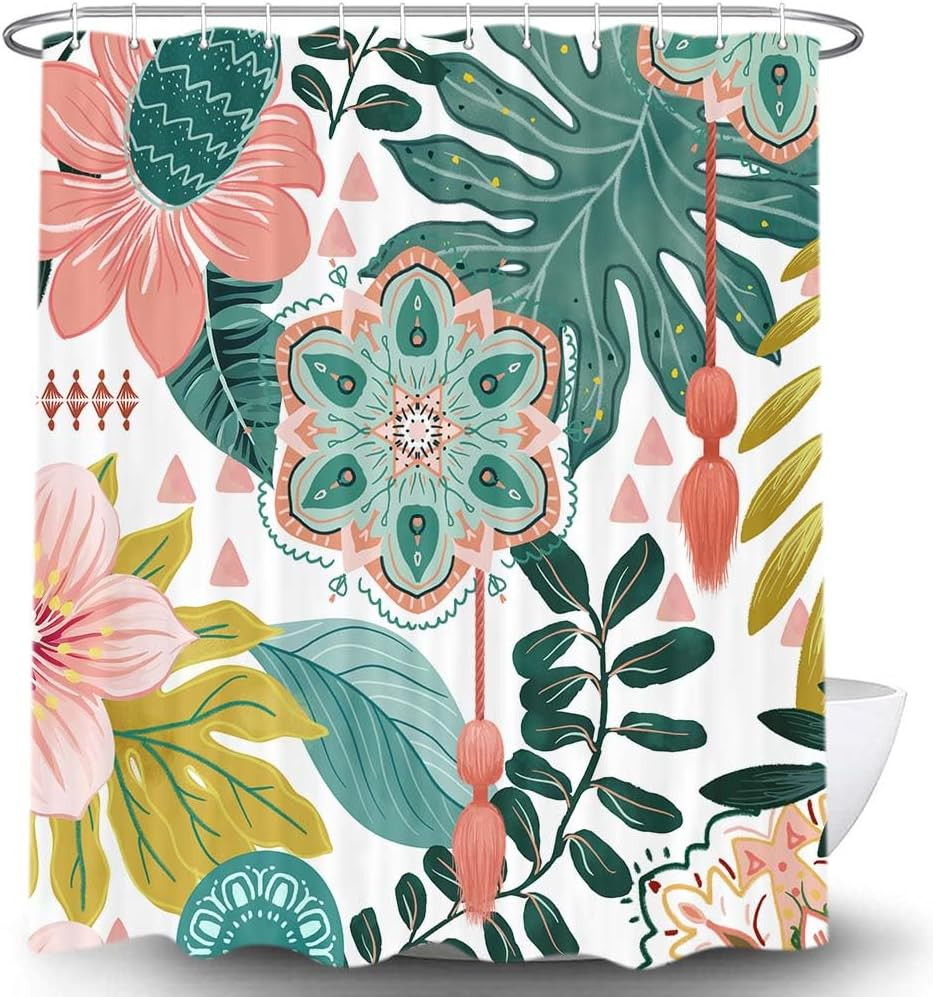 Custom Printed Bath Curtain — custom printed polyester bath curtain detail view