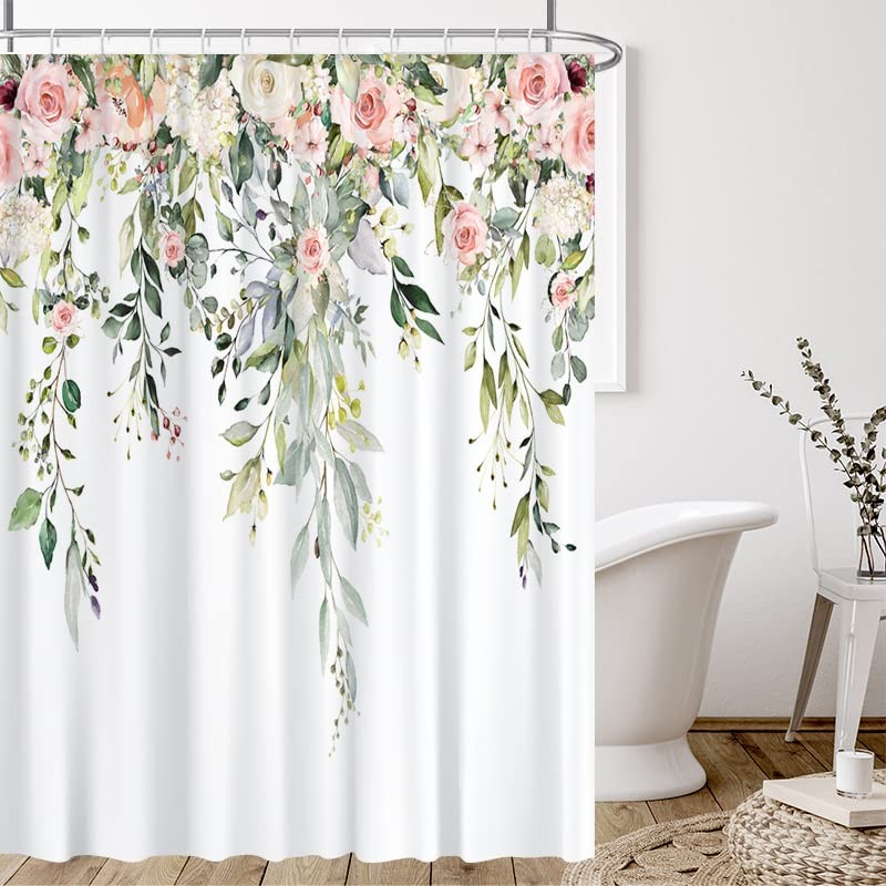 Custom Printed Bath Curtain — custom printed polyester bath curtain detail view
