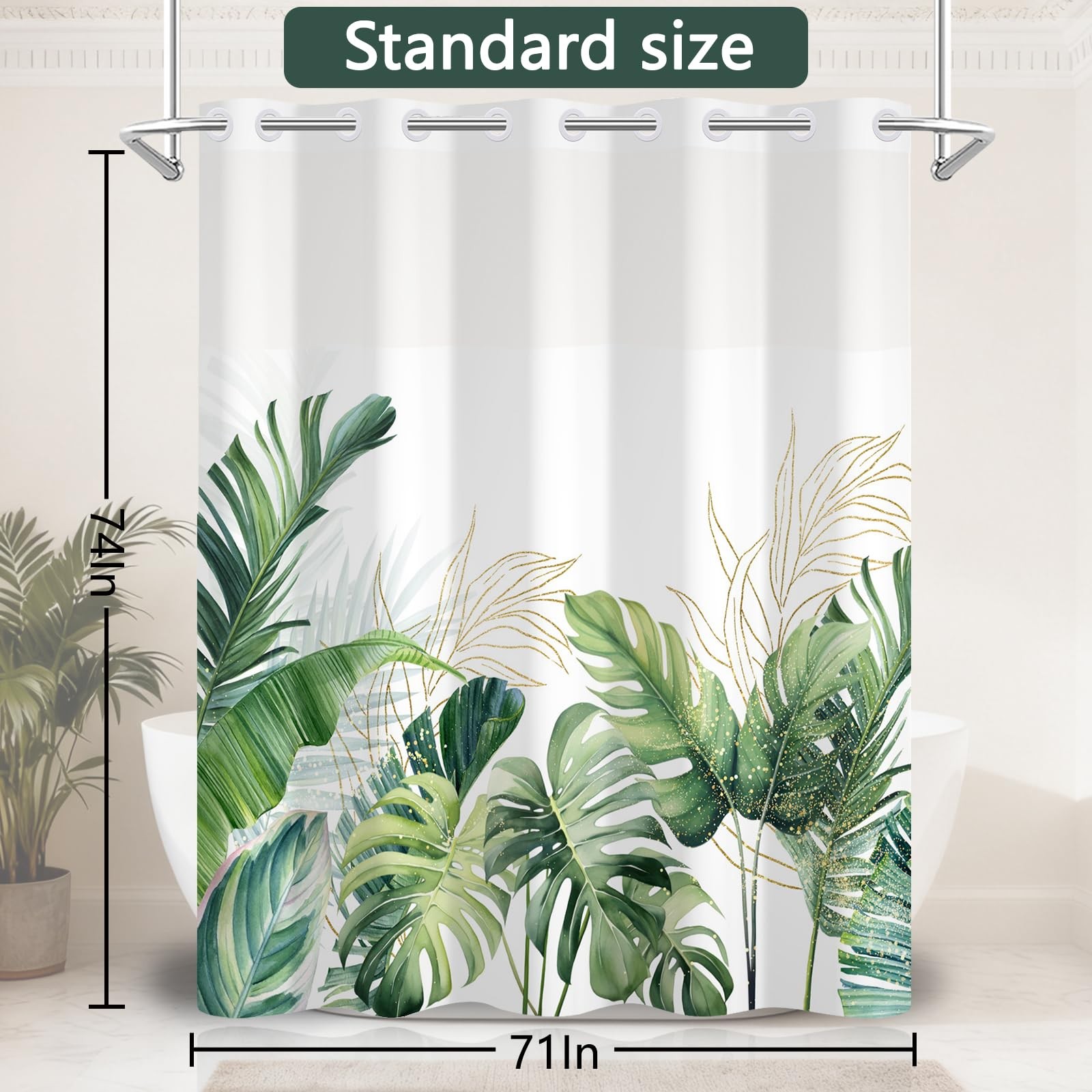 Custom Printed Bath Curtain — custom printed polyester bath curtain detail view