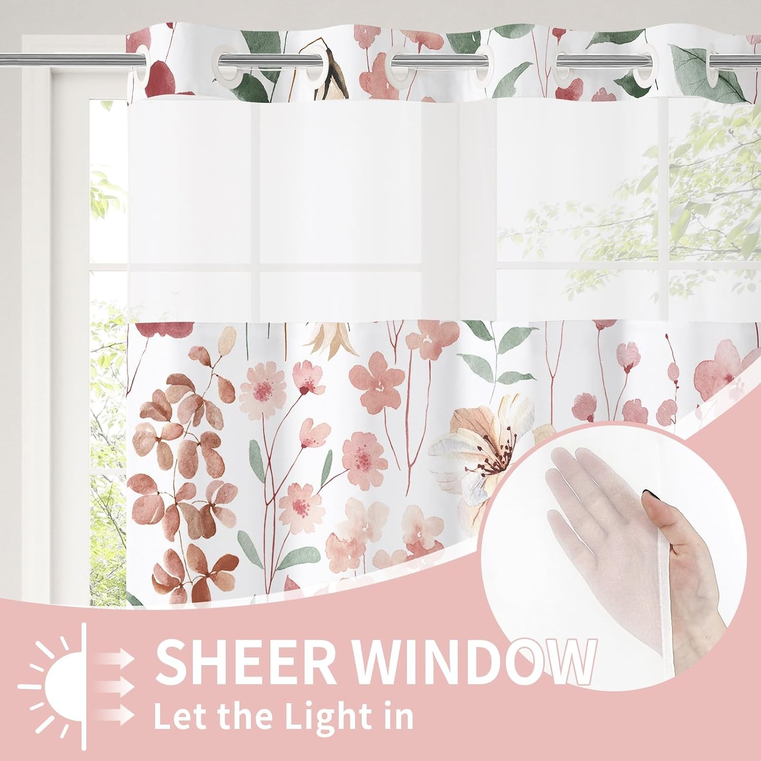 Custom Printed Bath Curtain — custom printed polyester bath curtain detail view