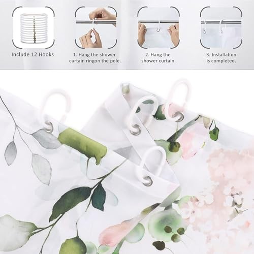 Custom Printed Bath Curtain — custom printed polyester bath curtain detail view