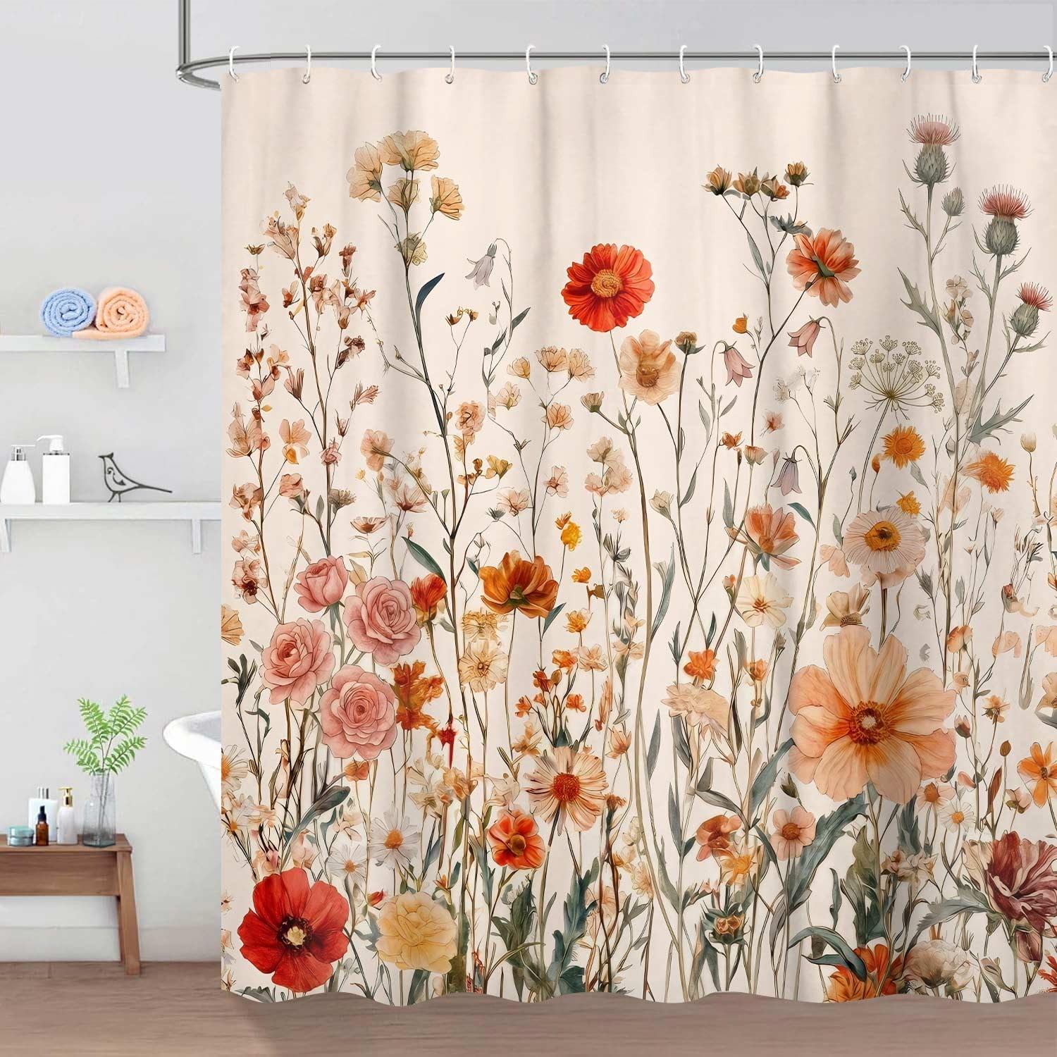 Custom Printed Bath Curtain — custom printed polyester bath curtain detail view