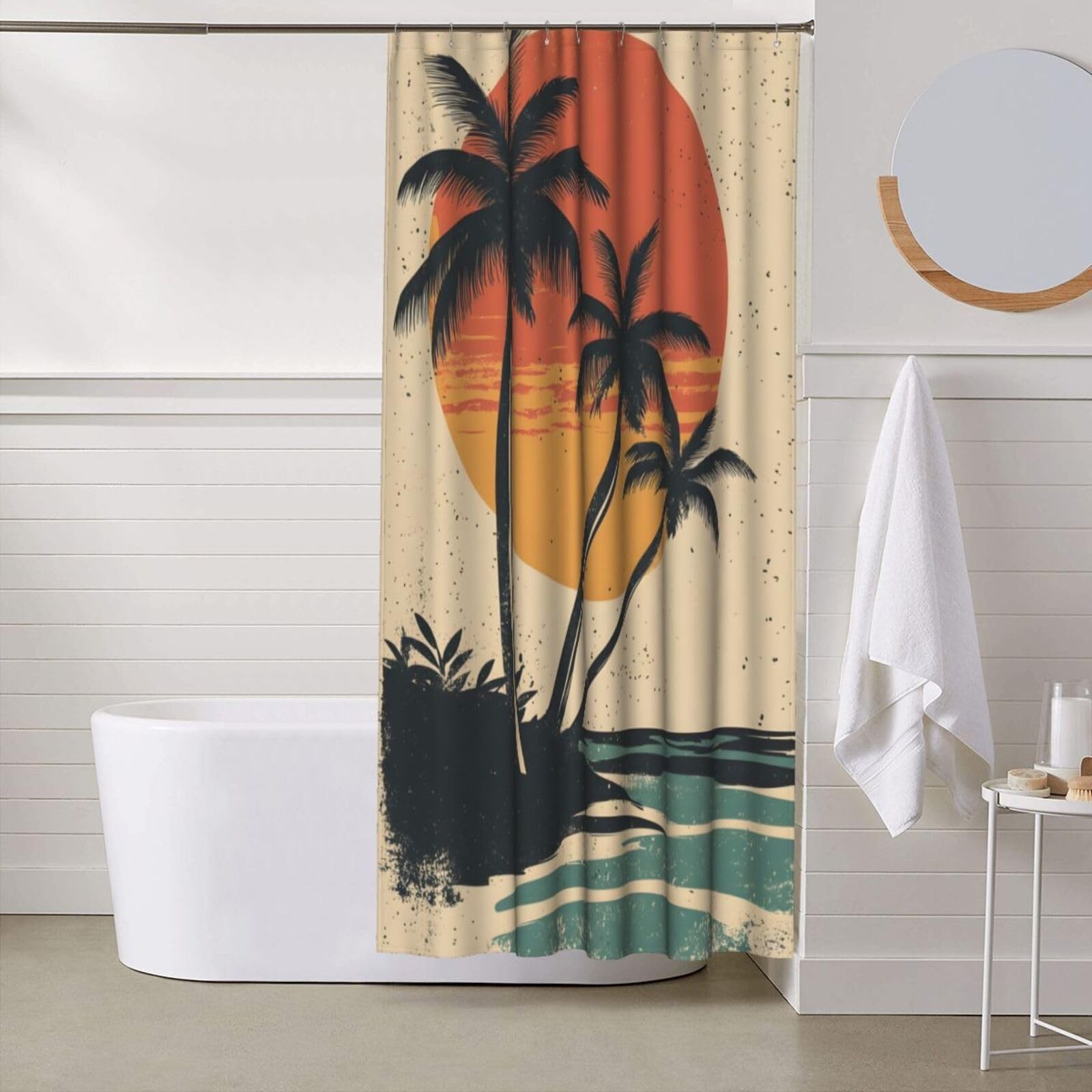 Custom Printed Bath Curtain — custom printed polyester bath curtain detail view