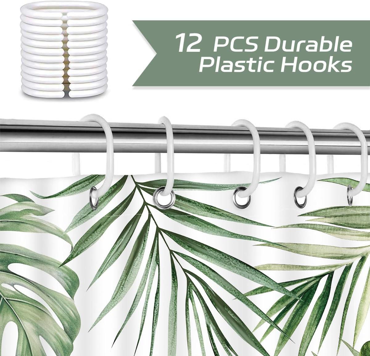 Custom Printed Bath Curtain — custom printed polyester bath curtain detail view