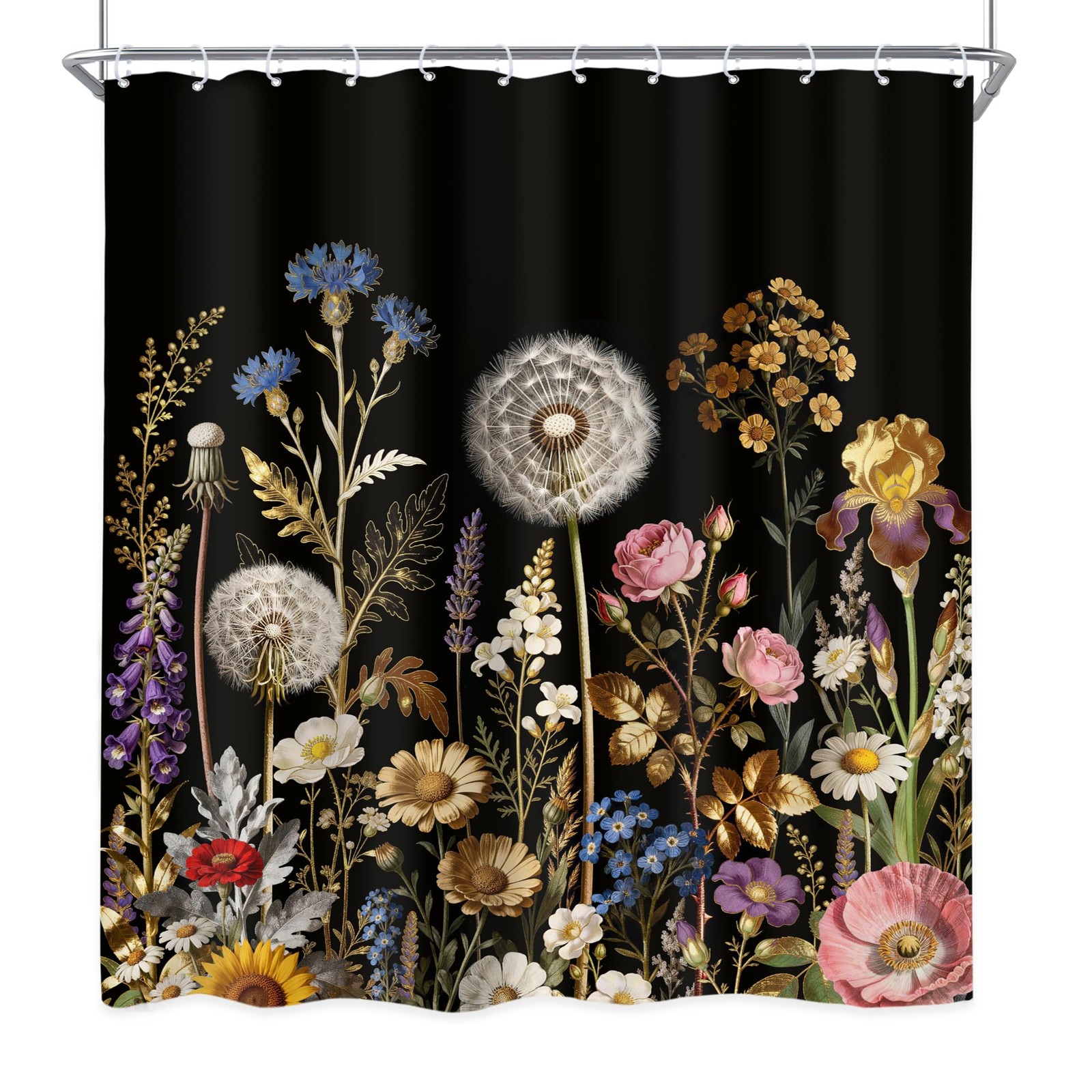Custom Printed Bath Curtain — custom printed polyester bath curtain detail view