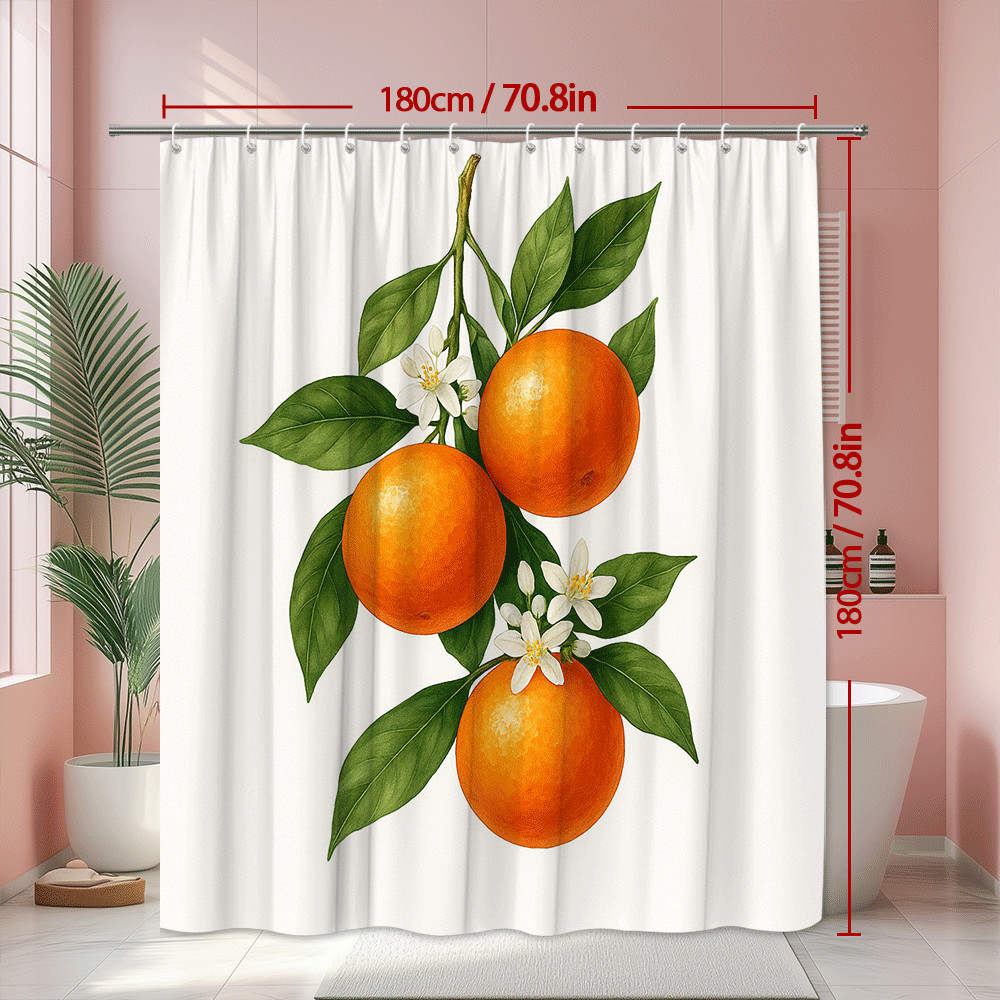 Custom Printed Bath Curtain — custom printed polyester bath curtain detail view