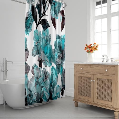 Custom Printed Bath Curtain — custom printed polyester bath curtain detail view