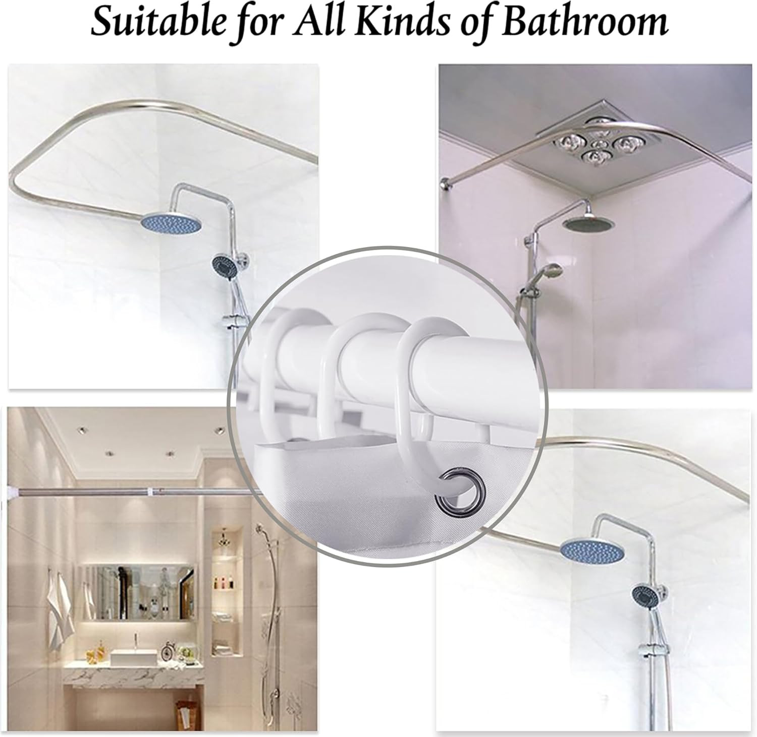 Custom Printed Bath Curtain — custom printed polyester bath curtain detail view