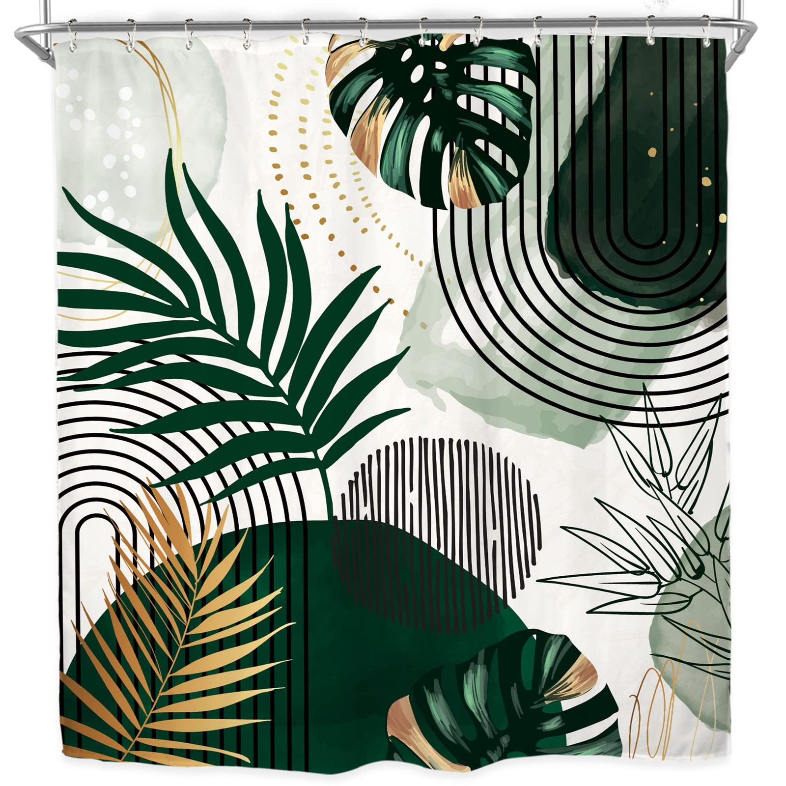 Custom Printed Bath Curtain — custom printed polyester bath curtain detail view