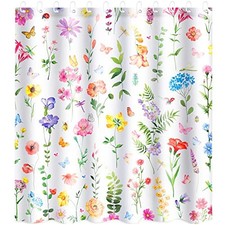 Spring Flower Shower Curtains for Bathroom Floral Plant Shower Curtain with — custom printed polyester bath curtain