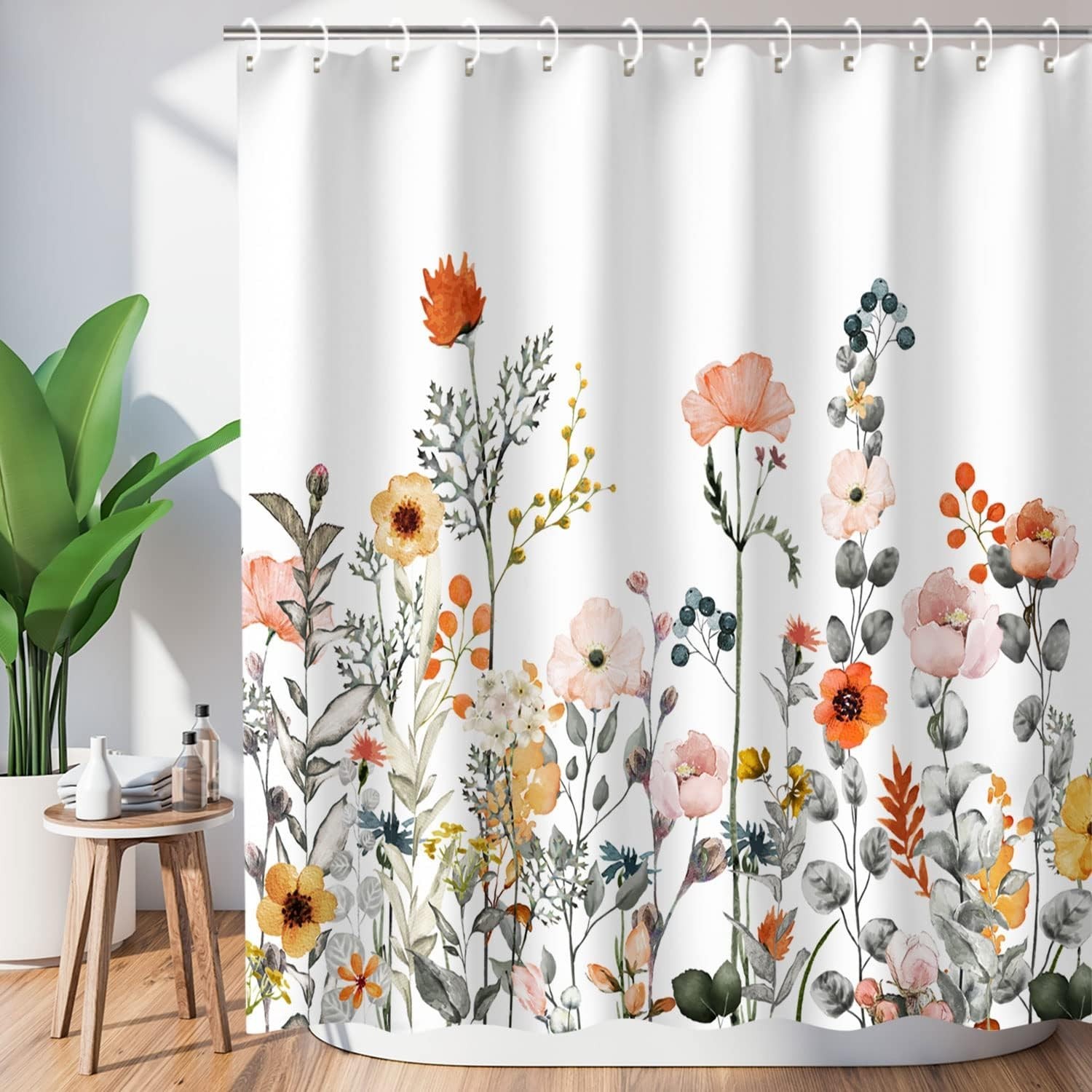 Custom Printed Bath Curtain — custom printed polyester bath curtain