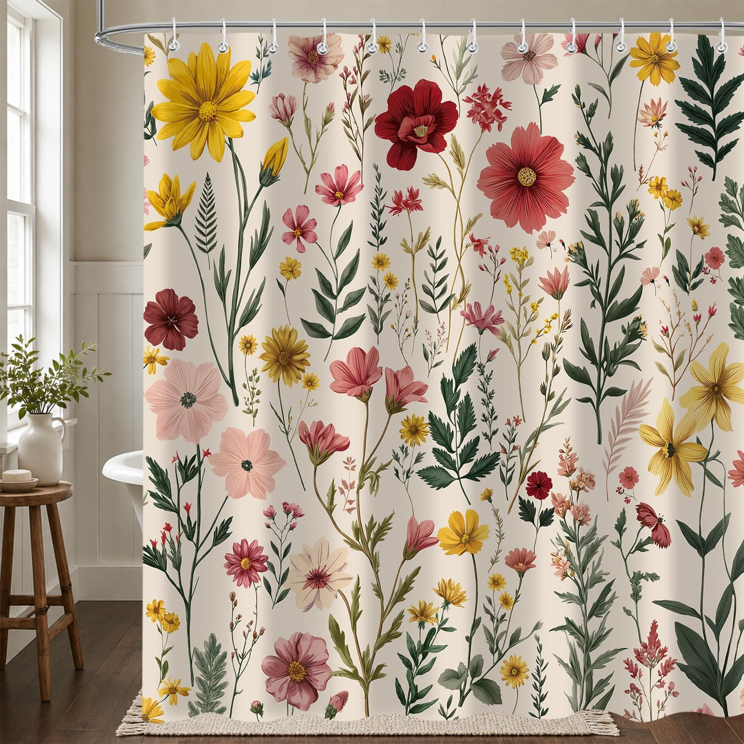 Custom Printed Bath Curtain — custom printed polyester bath curtain detail view