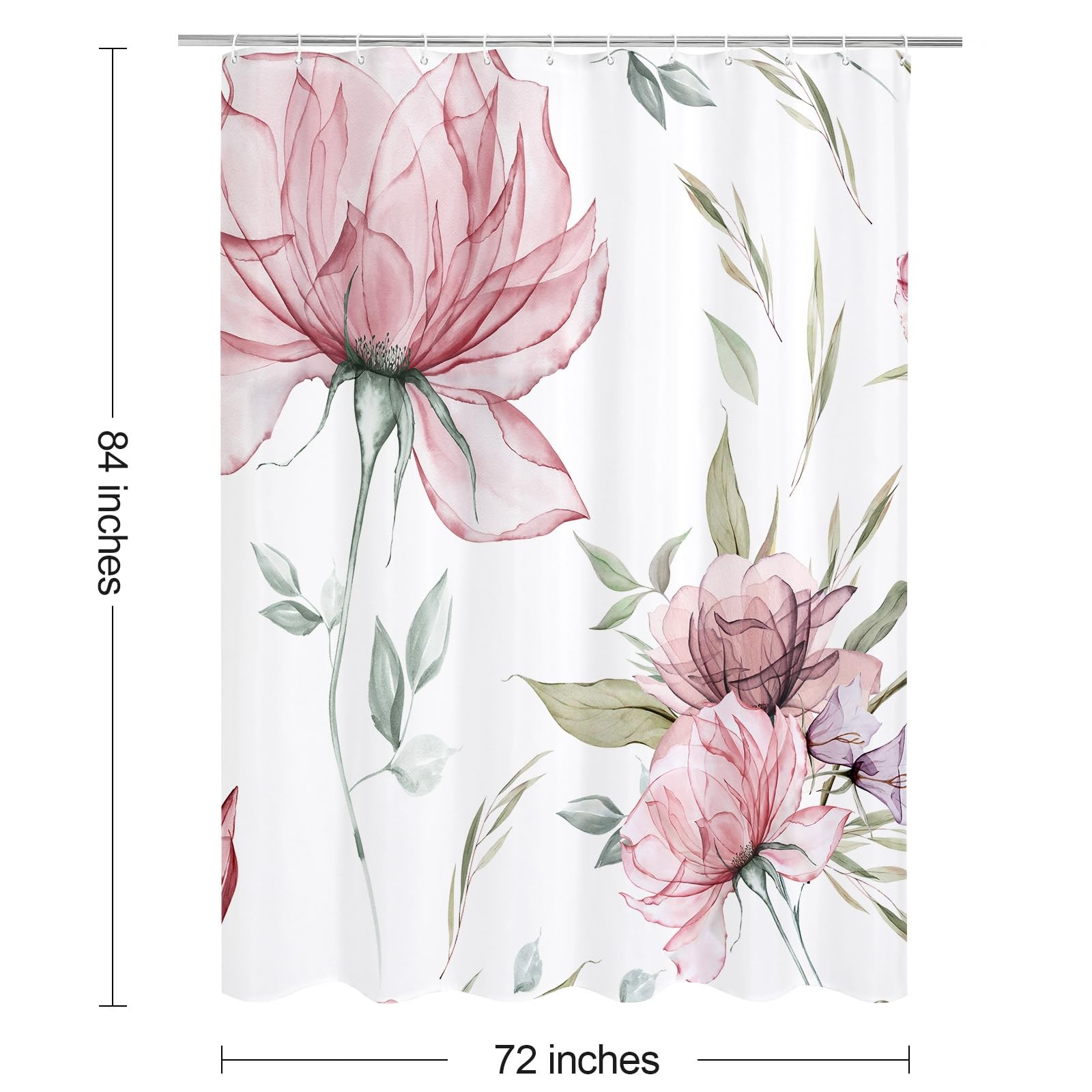 Custom Printed Bath Curtain — custom printed polyester bath curtain detail view