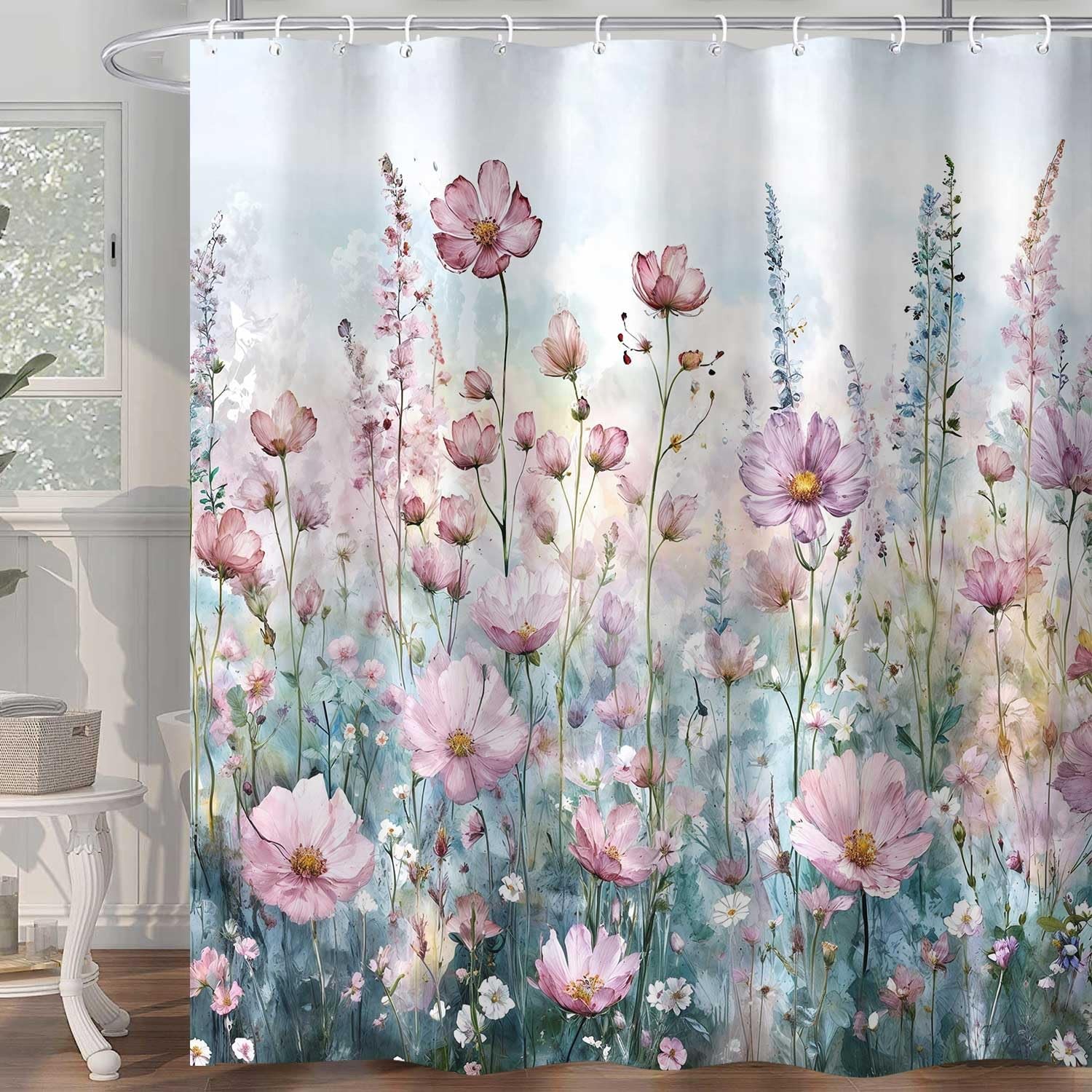 Custom Printed Bath Curtain — custom printed polyester bath curtain