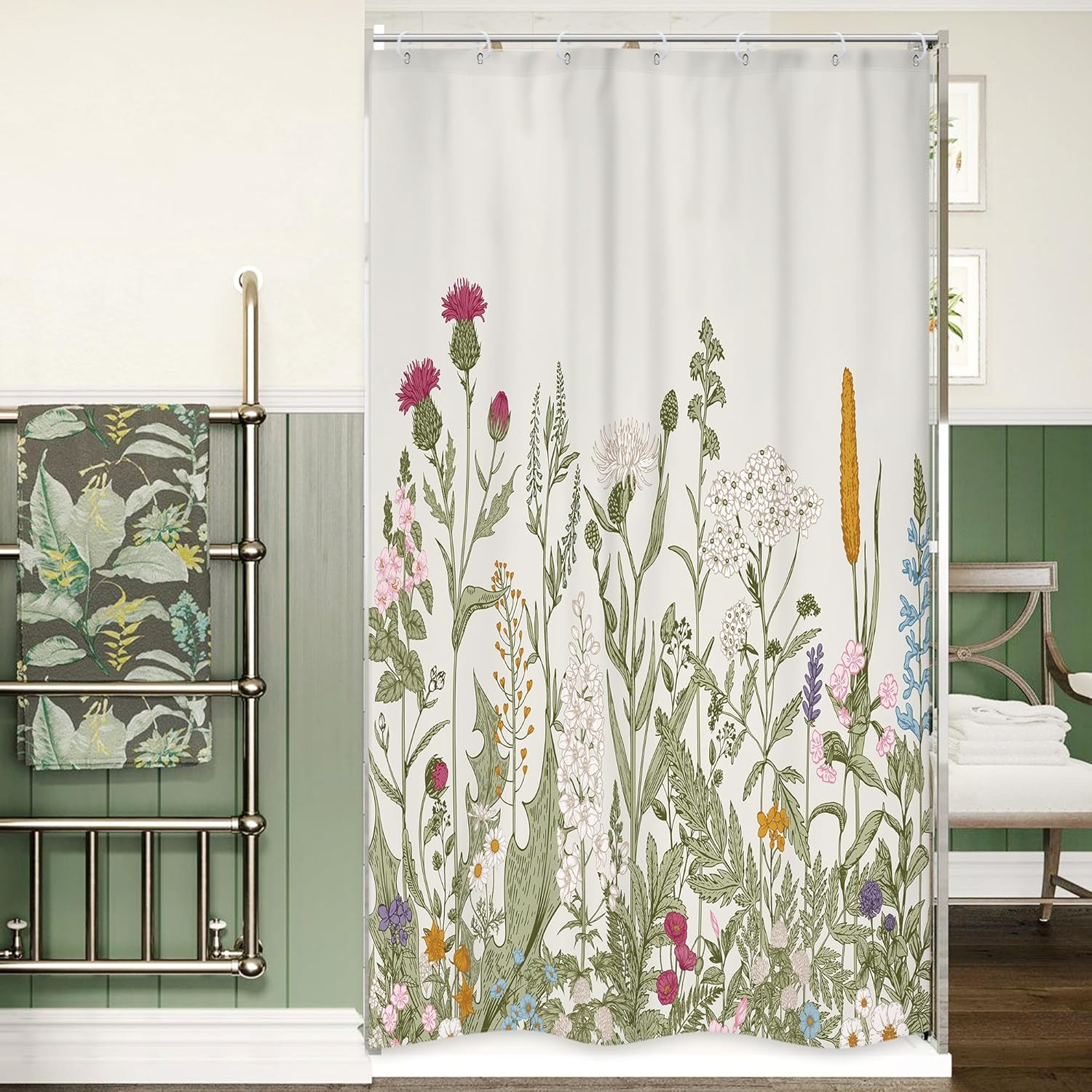 Custom Printed Bath Curtain — custom printed polyester bath curtain detail view