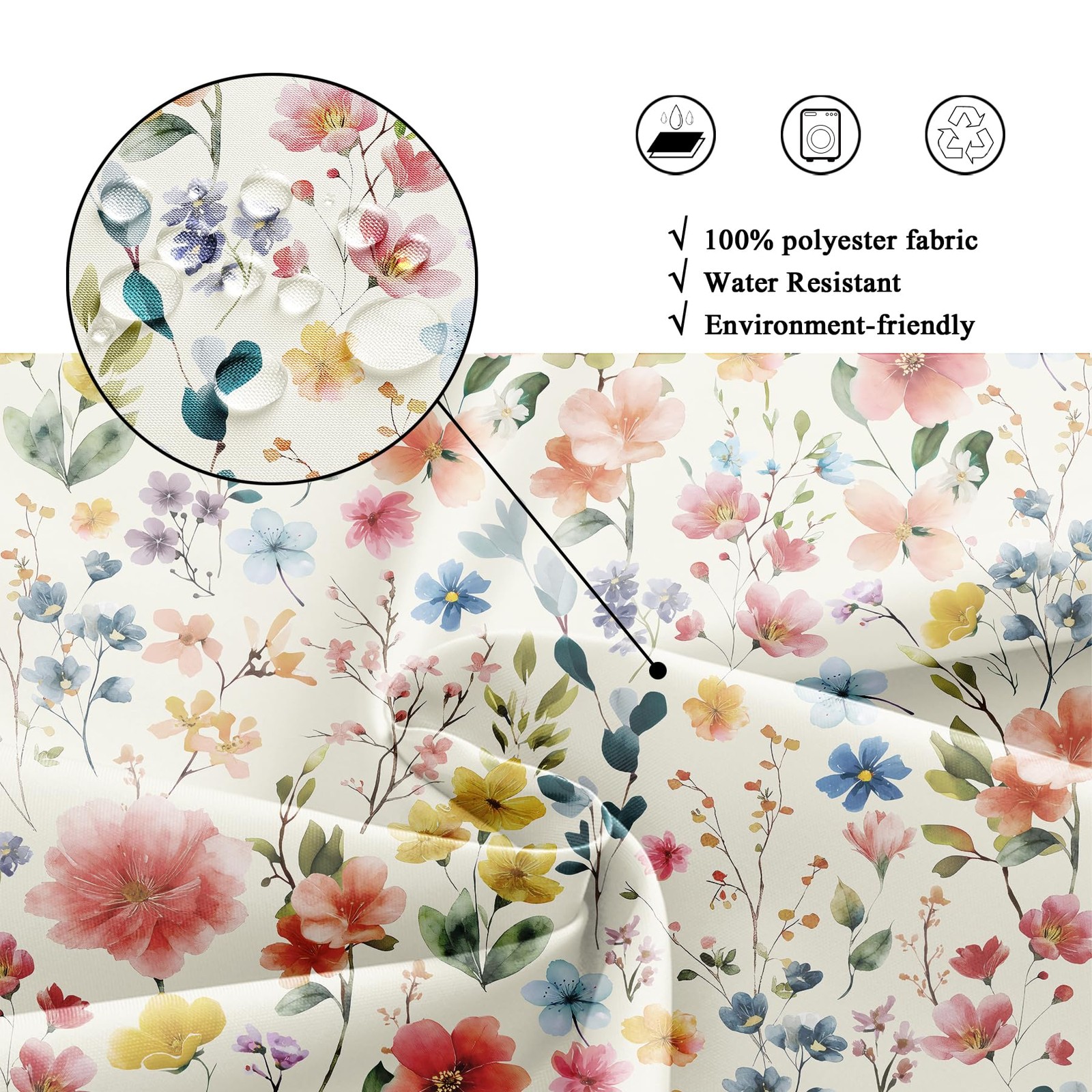 Custom Printed Bath Curtain — custom printed polyester bath curtain detail view