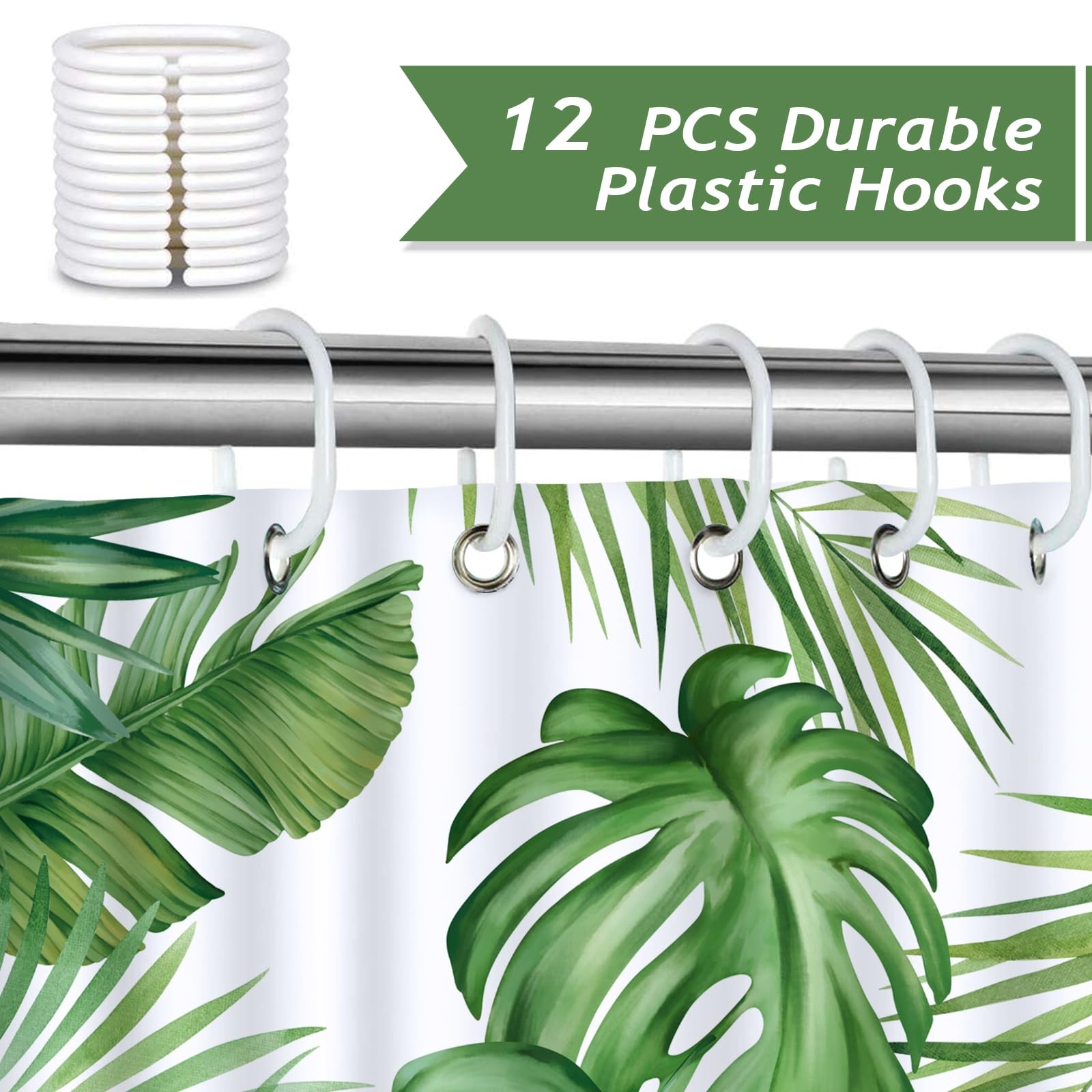 Custom Printed Bath Curtain — custom printed polyester bath curtain detail view