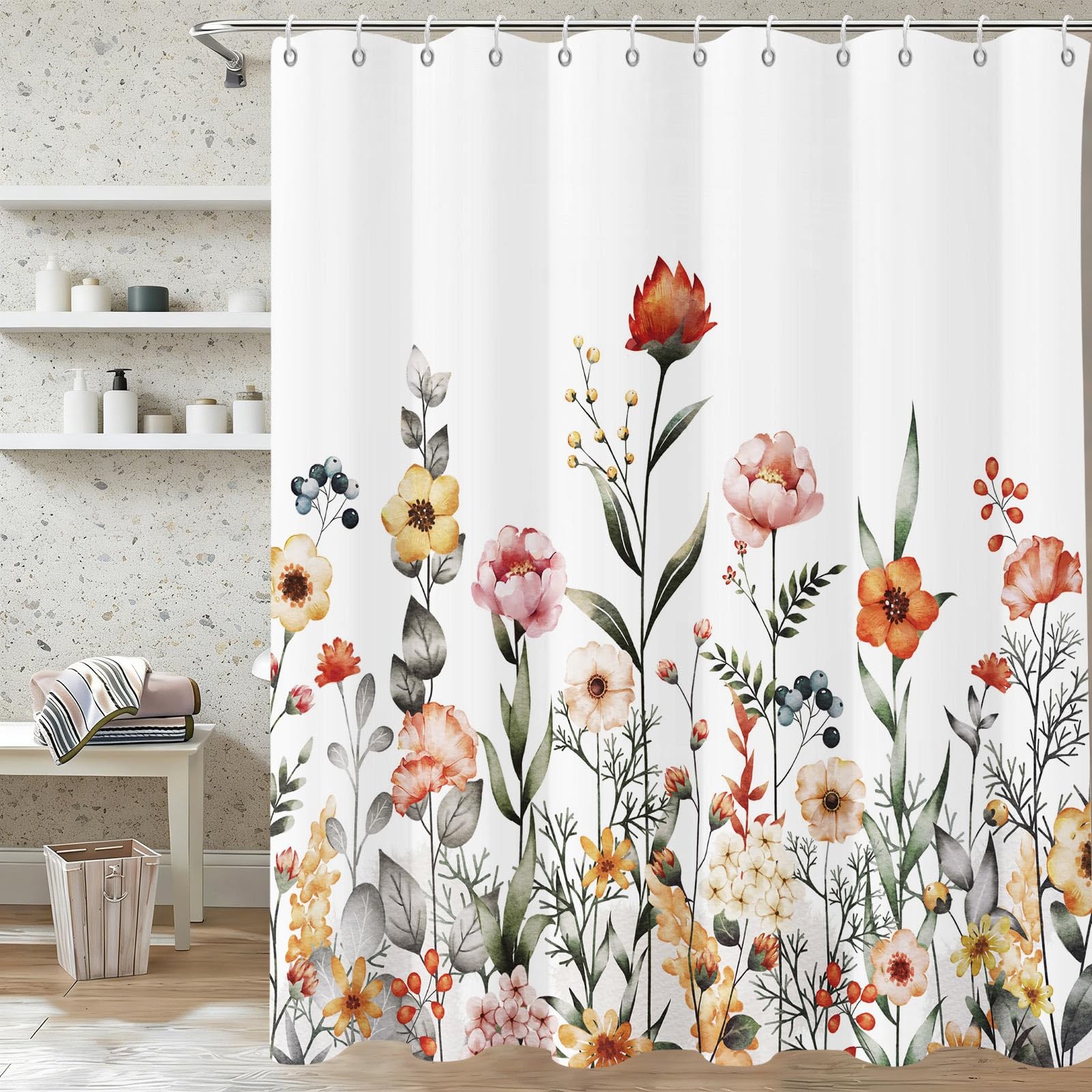 Custom Printed Bath Curtain — custom printed polyester bath curtain