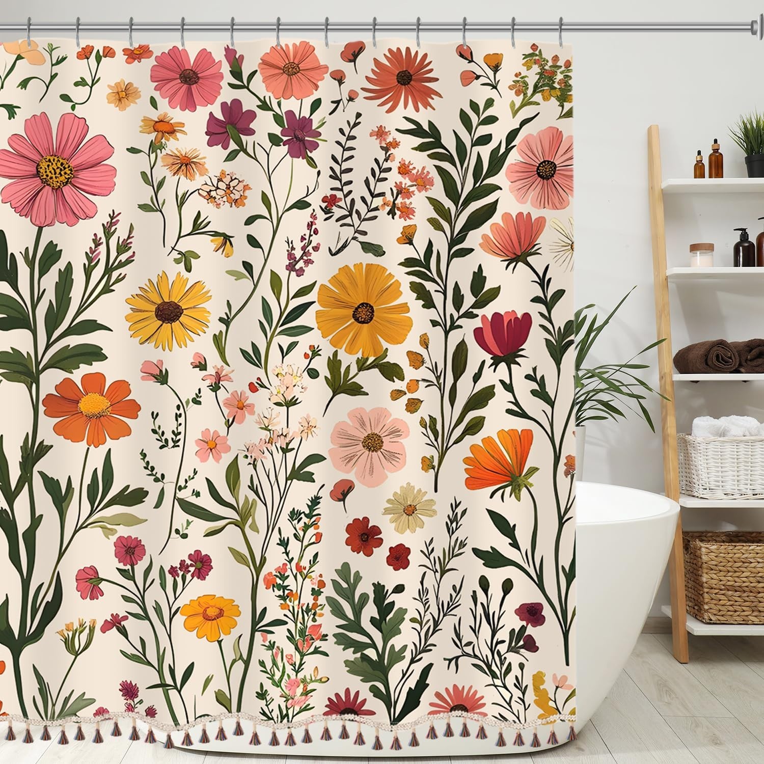 Custom Printed Bath Curtain — custom printed polyester bath curtain detail view