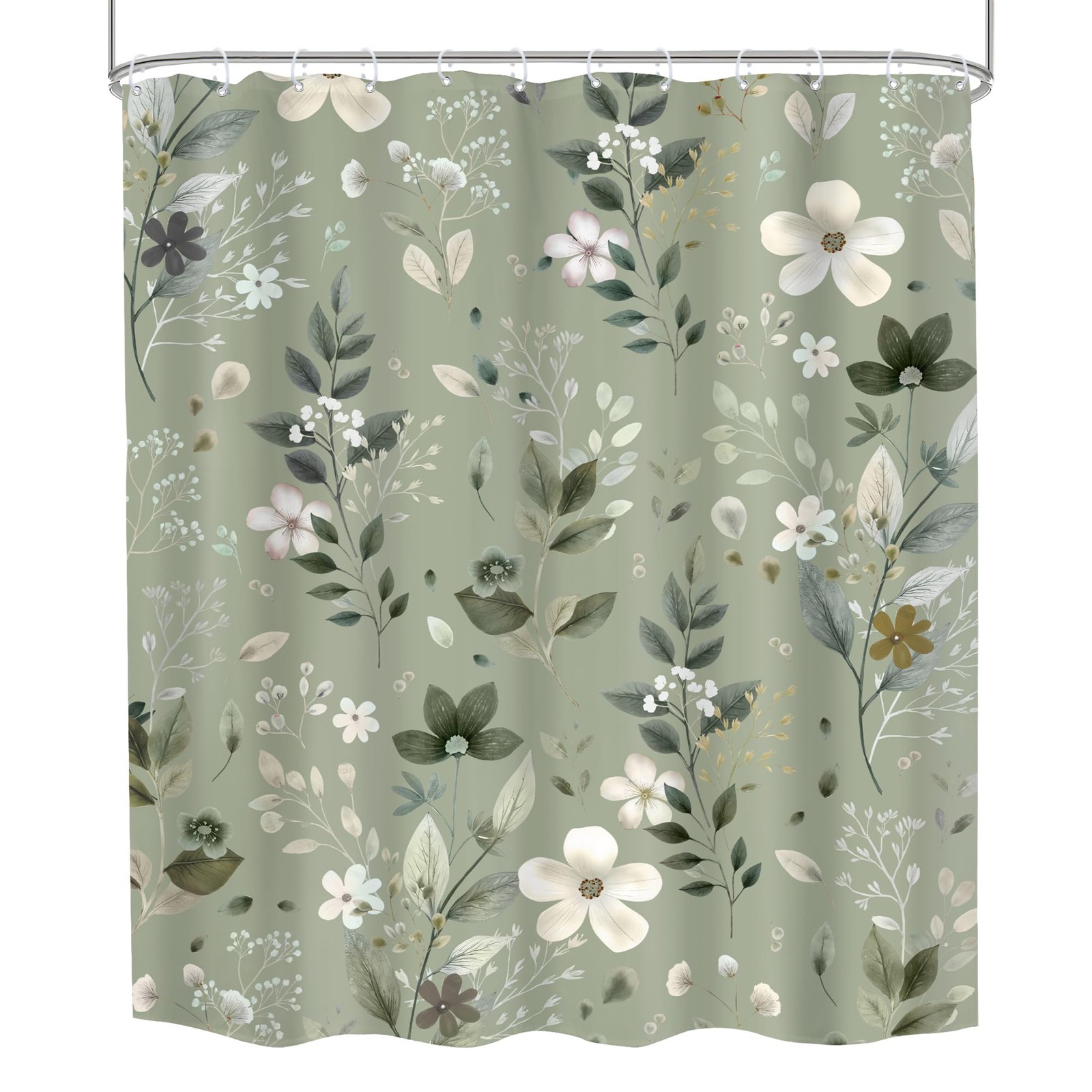 Custom Printed Bath Curtain — custom printed polyester bath curtain detail view
