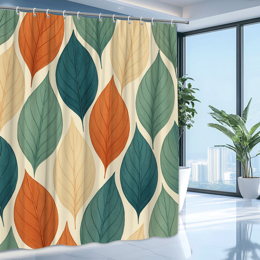 Custom Printed Bath Curtain — custom printed polyester bath curtain detail view