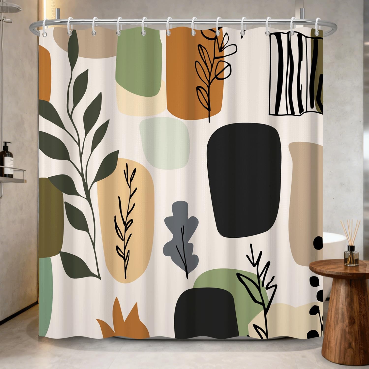 Custom Printed Bath Curtain — custom printed polyester bath curtain detail view