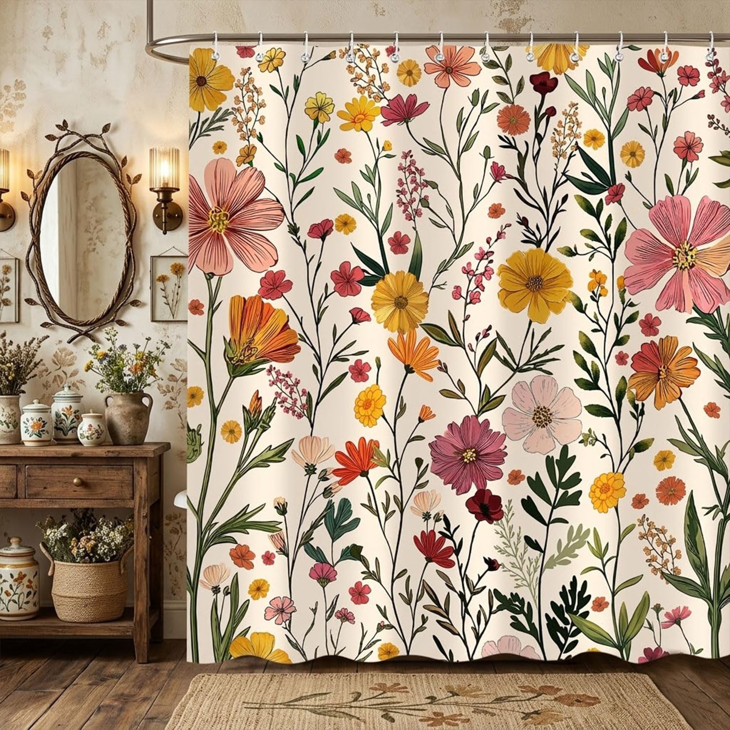 Custom Printed Bath Curtain — custom printed polyester bath curtain