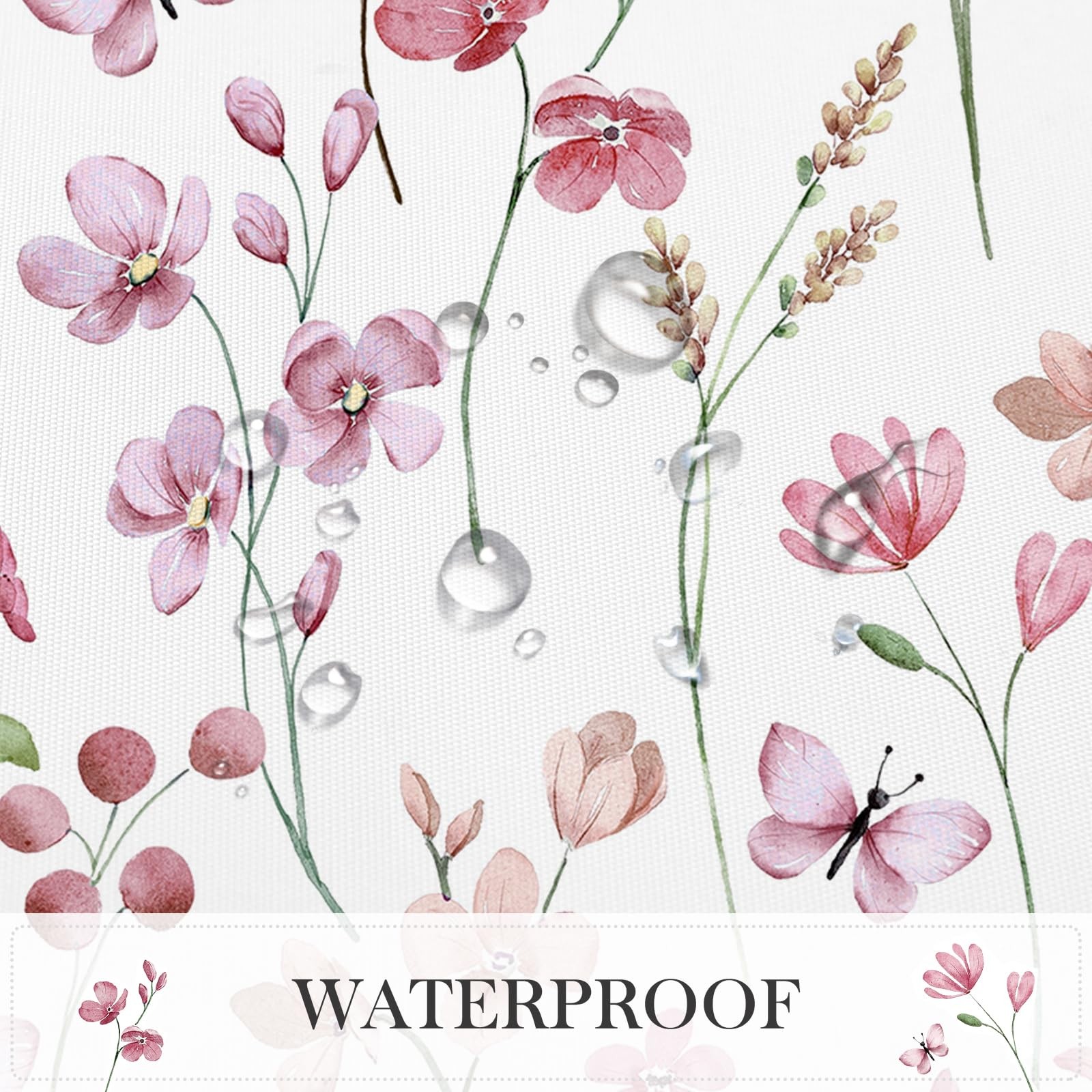 Custom Printed Bath Curtain — custom printed polyester bath curtain detail view