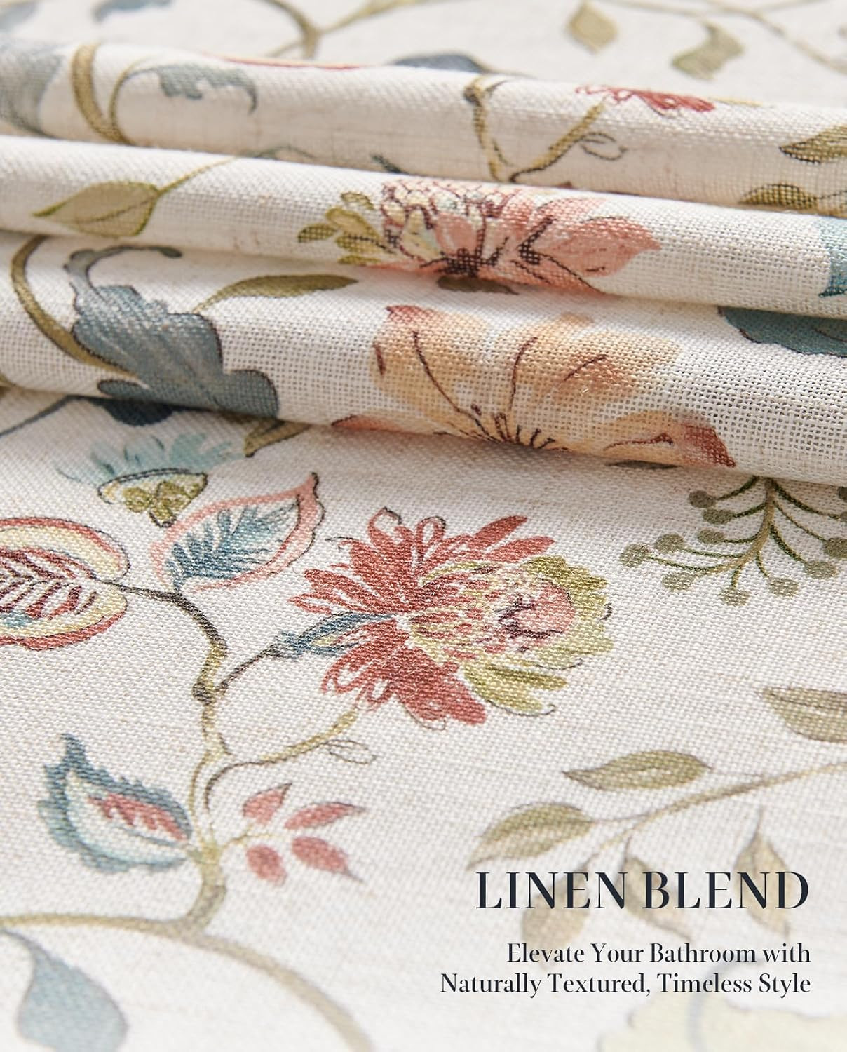 Custom Printed Bath Curtain — custom printed polyester bath curtain detail view