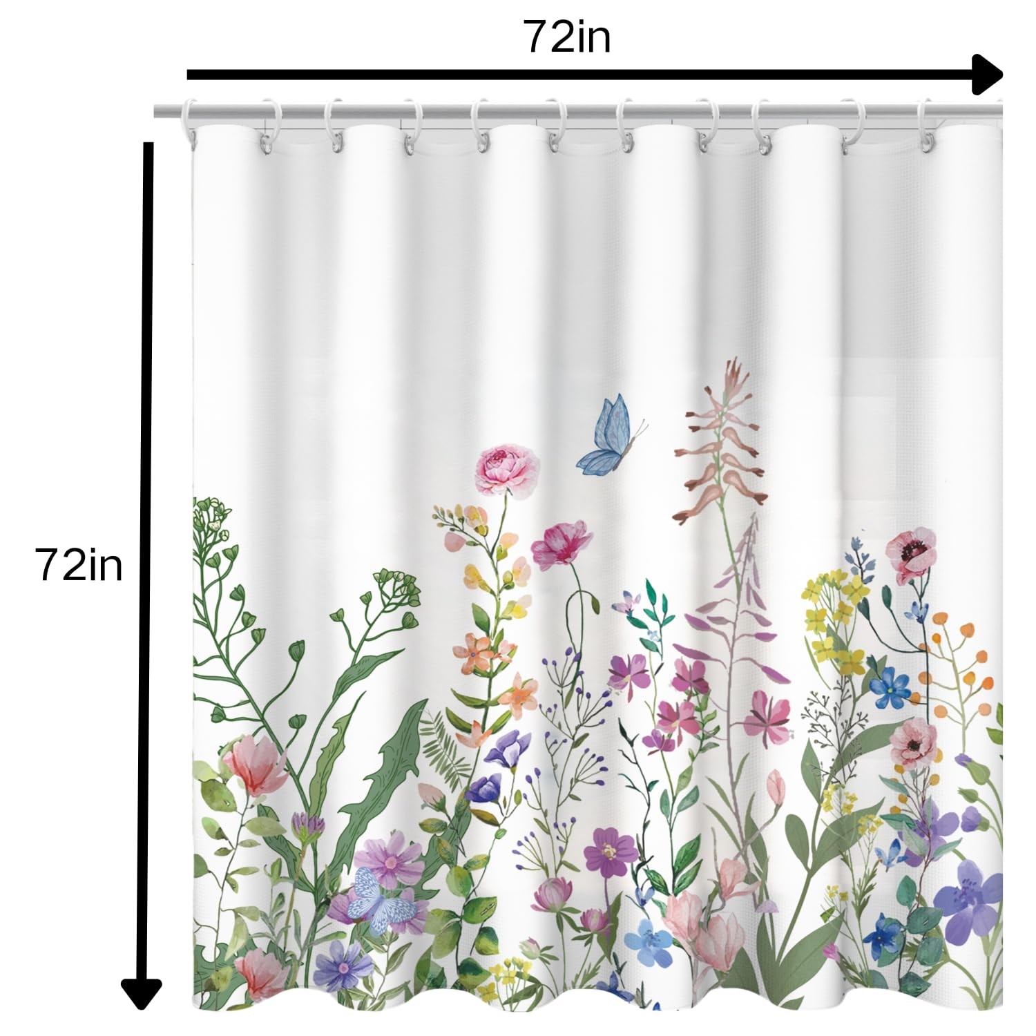 Custom Printed Bath Curtain — custom printed polyester bath curtain detail view