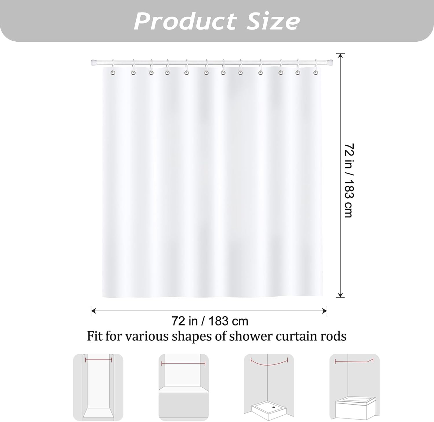 Custom Printed Bath Curtain — custom printed polyester bath curtain detail view