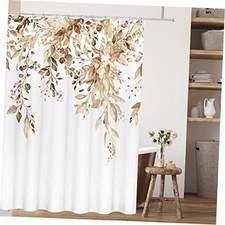 Tan Eucalyptus Shower Curtain Sets, 72"W x 84"L (Pack of 1) Tan Leaves — custom printed polyester bath curtain