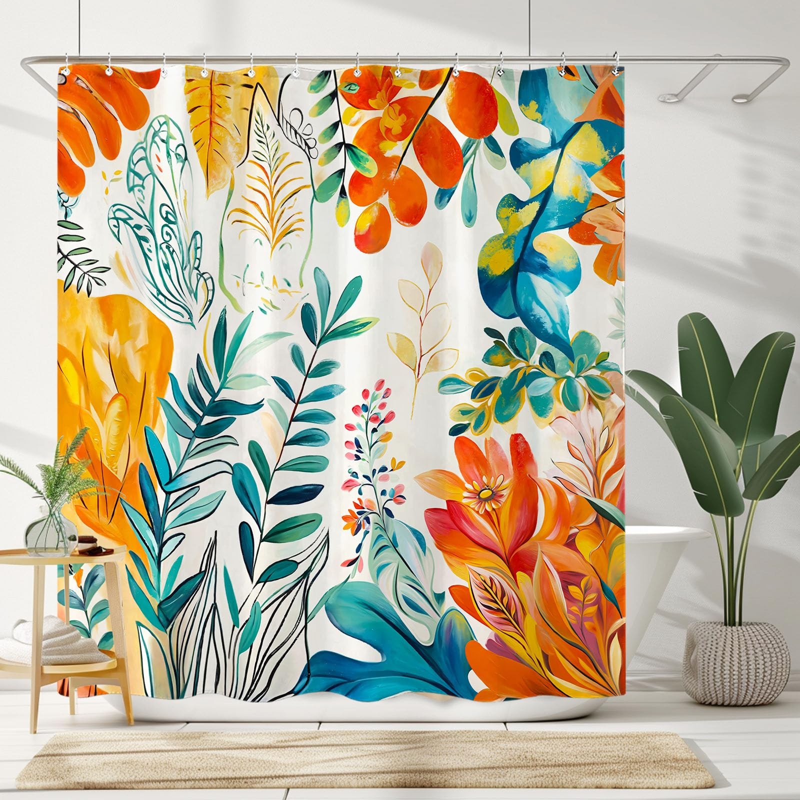 Custom Printed Bath Curtain — custom printed polyester bath curtain detail view