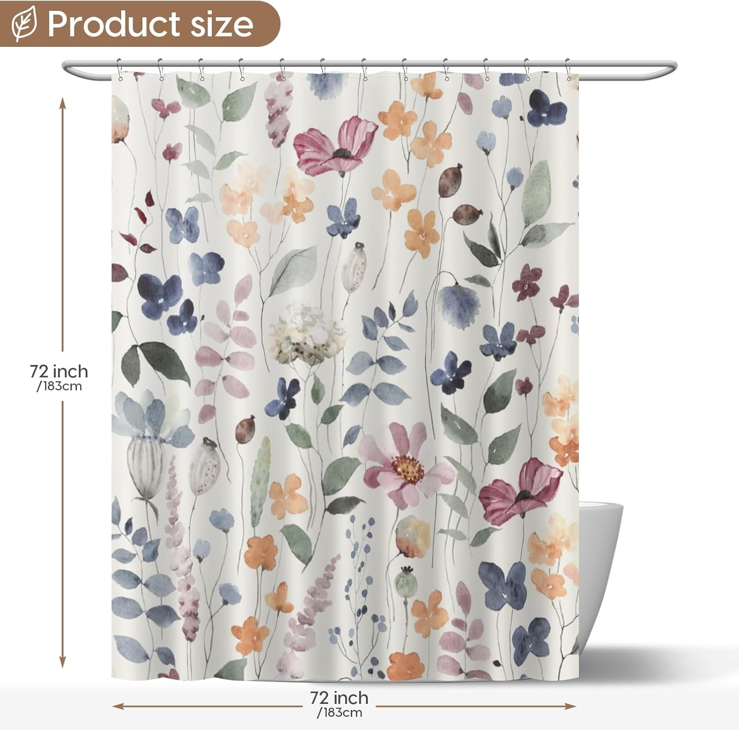 Custom Printed Bath Curtain — custom printed polyester bath curtain detail view