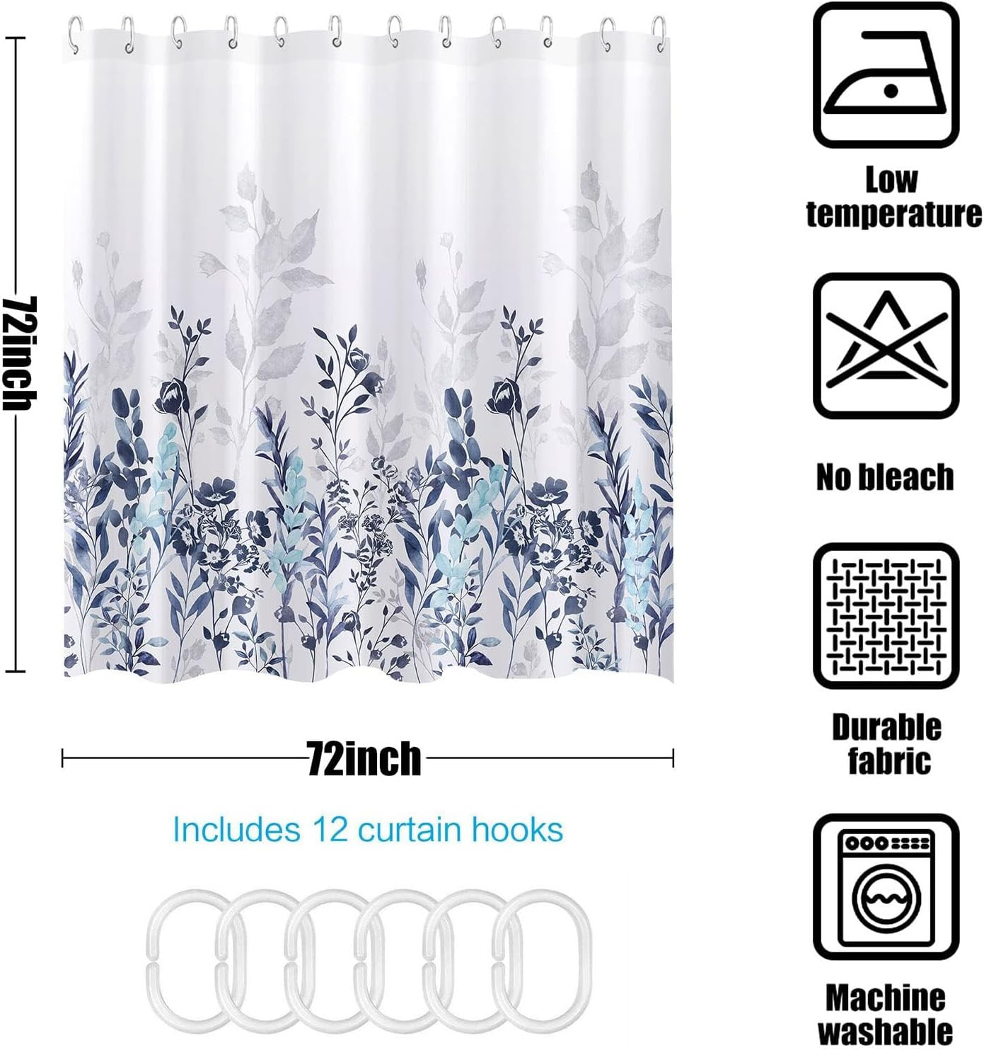 Custom Printed Bath Curtain — custom printed polyester bath curtain detail view