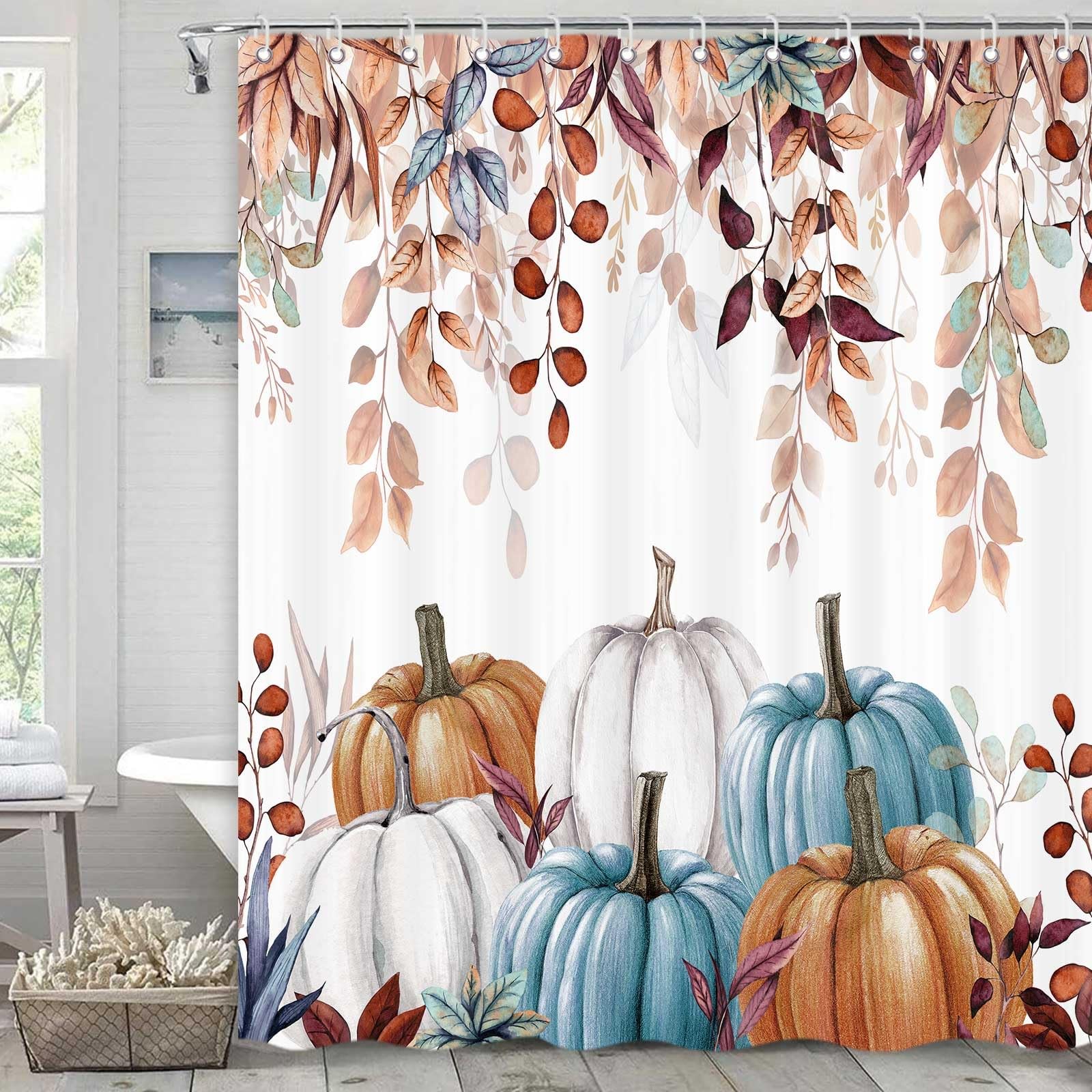 Custom Printed Bath Curtain — custom printed polyester bath curtain detail view