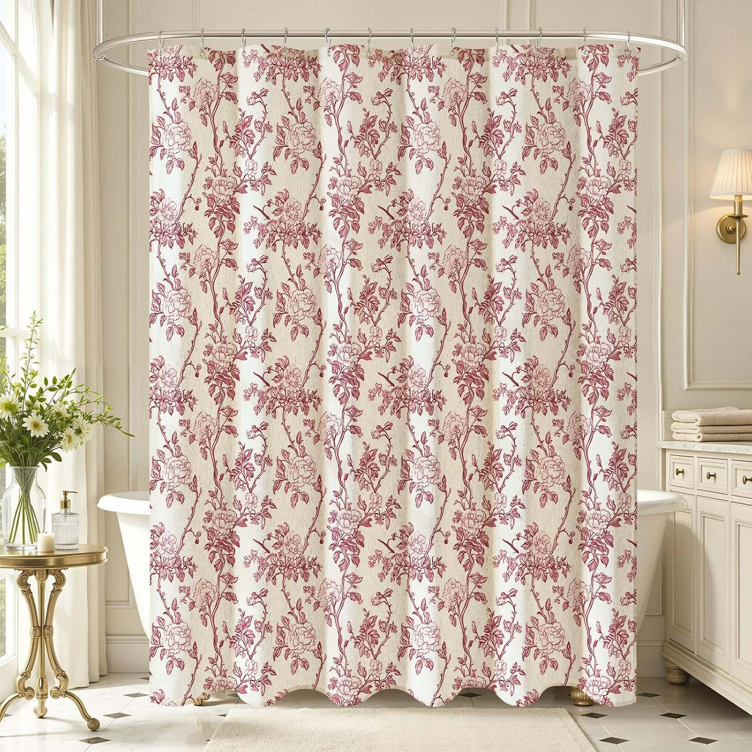 Custom Printed Bath Curtain — custom printed polyester bath curtain detail view