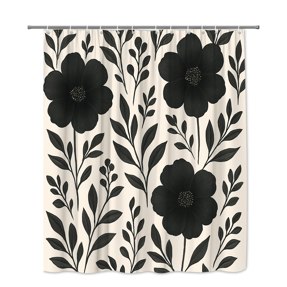 Custom Printed Bath Curtain — custom printed polyester bath curtain detail view
