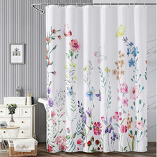 72"X84" Floral Shower Curtain, Waterproof Polyester Fabric Shower Curtains for B — custom printed polyester bath curtain