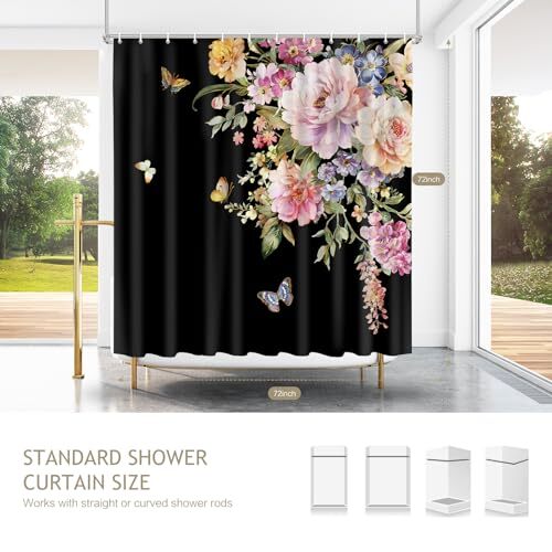 Custom Printed Bath Curtain — custom printed polyester bath curtain detail view