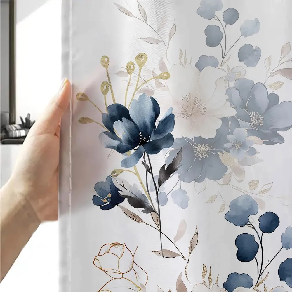 Custom Printed Bath Curtain — custom printed polyester bath curtain detail view