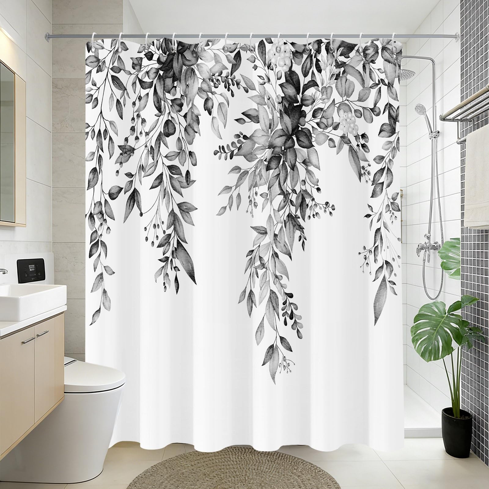Custom Printed Bath Curtain — custom printed polyester bath curtain detail view