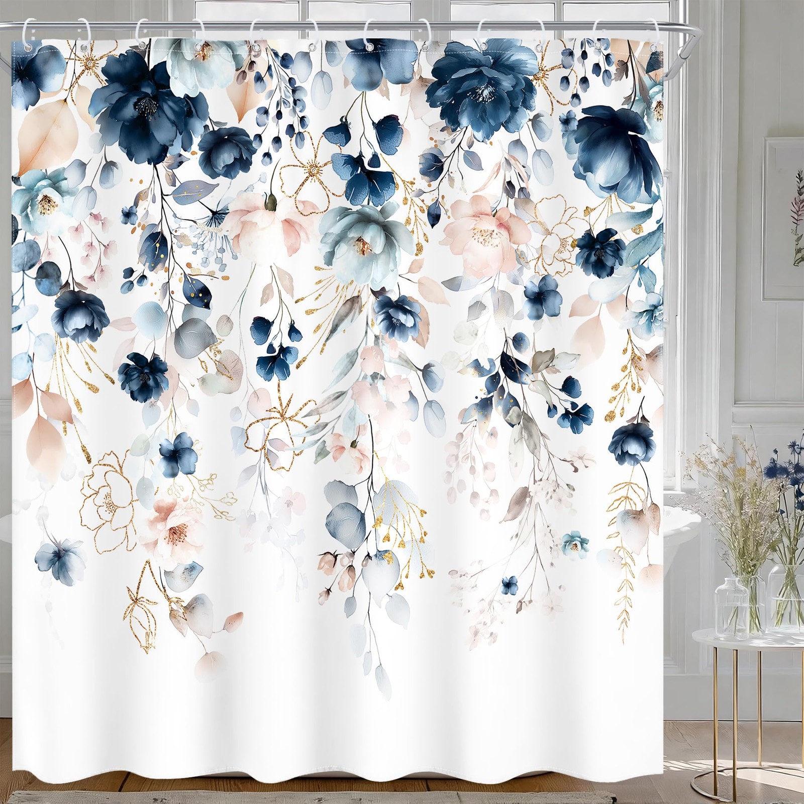 Custom Printed Bath Curtain — custom printed polyester bath curtain